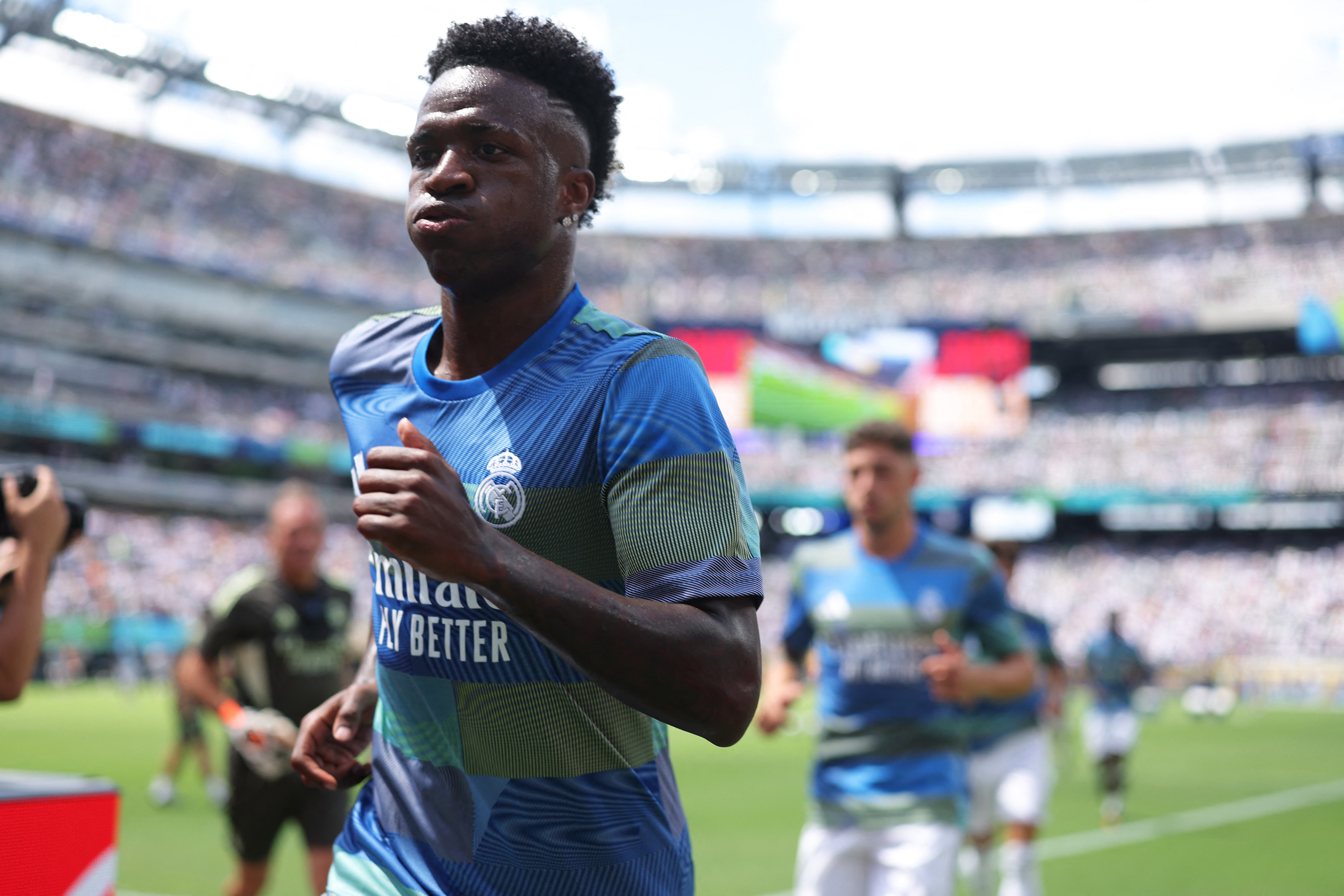 Vinícius Junior during a training session with Real Madrid.