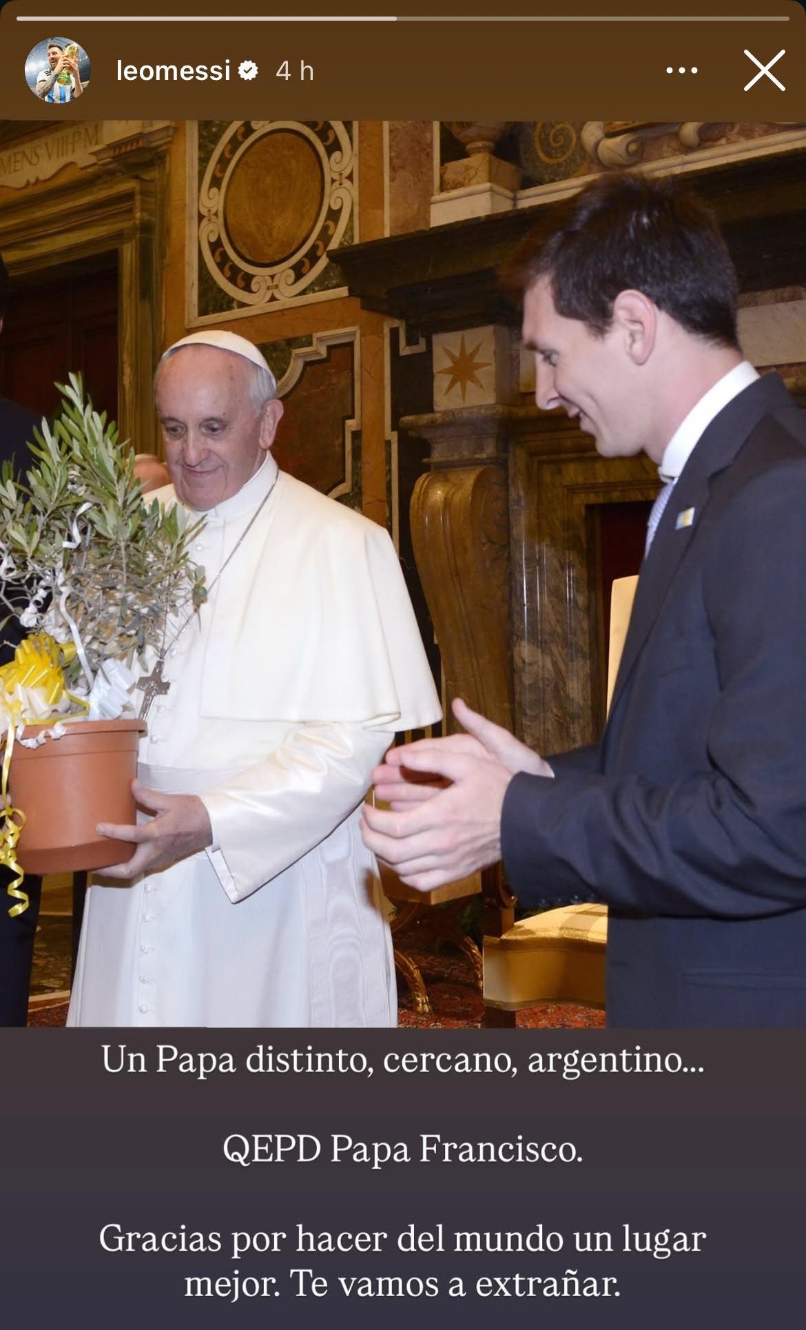 Messi says goodbye to Pope Francis