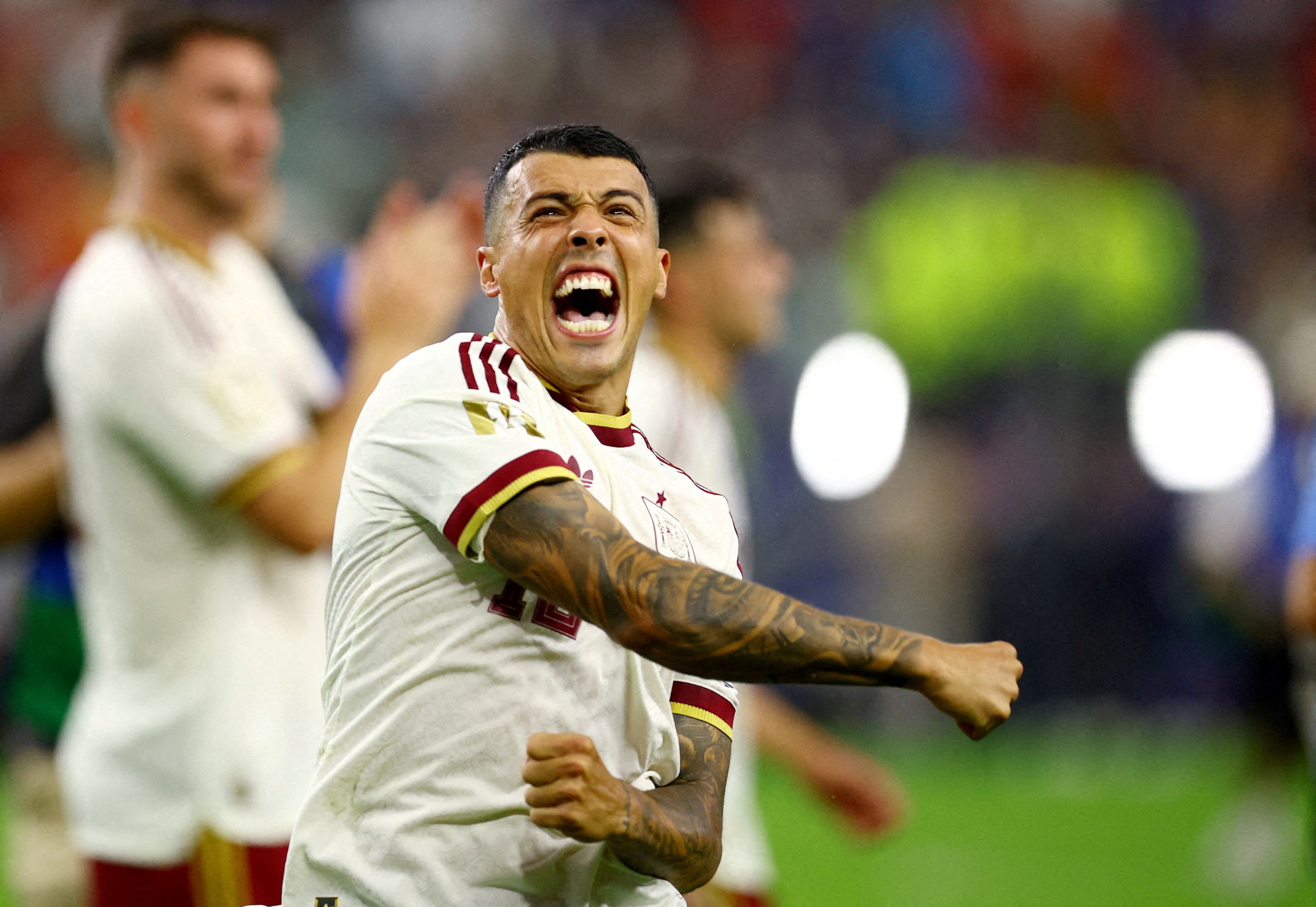 Soccer Football - FIFA World Cup 2026 - Semi Final - France v Spain - Dallas Stadium, Arlington, Texas, U.S. - July 14, 2026 Spain's Pedro Porro celebrates after the match as they advance to the World Cup final REUTERS/Albert Gea REFILE - CORRECTING EVENT TPX IMAGES OF THE DAY

