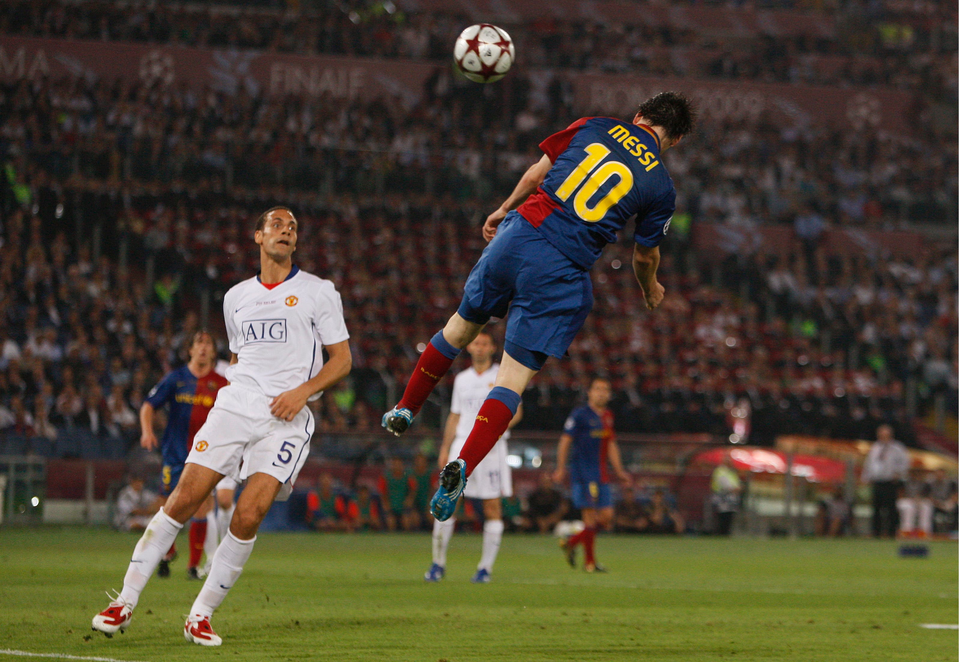 Barcelona's Lionel Messi scores his sides second goal of the match