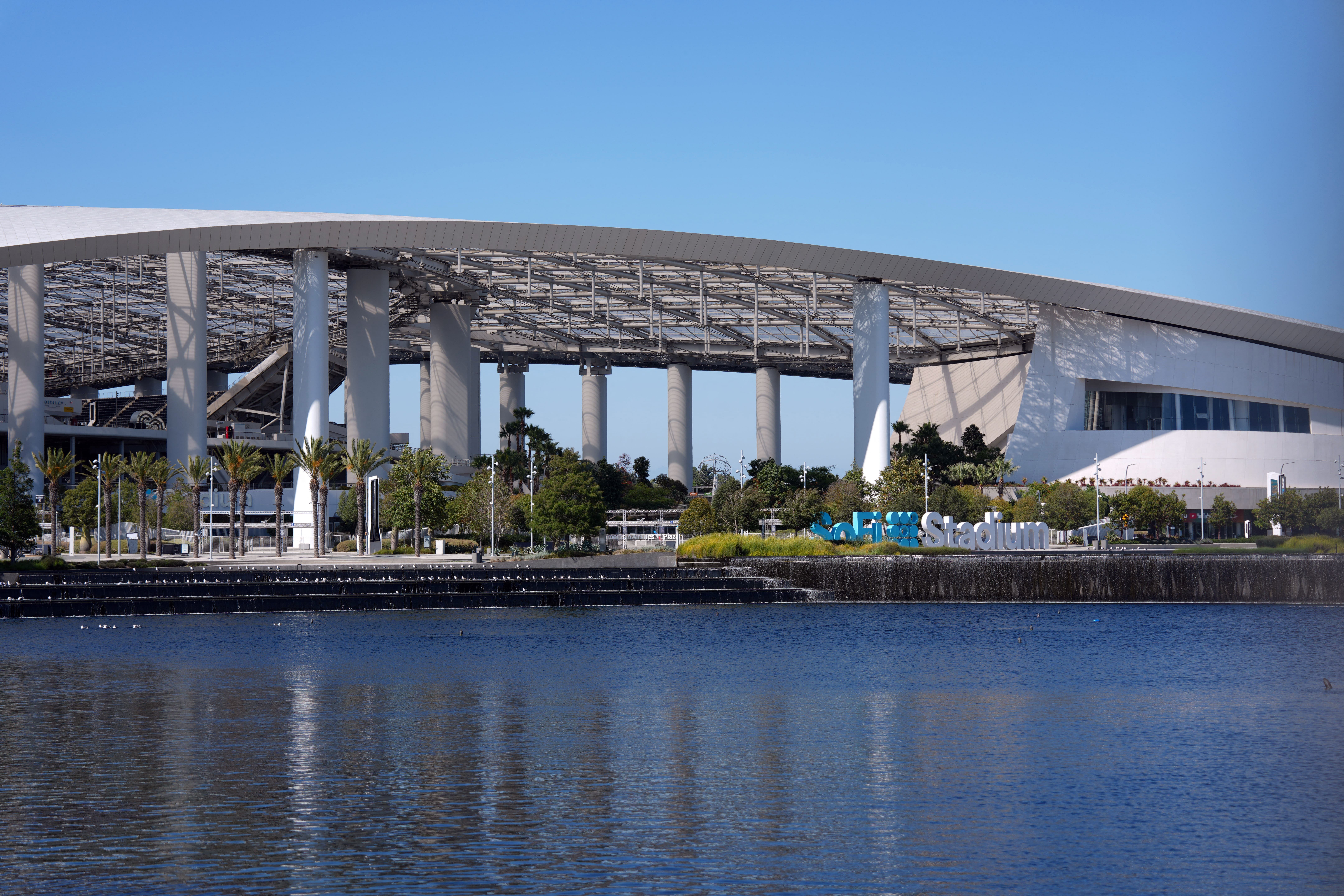 May 25, 2026; Inglewood, CA, USA; A general overall view of Sofi Stadium (Los Angeles Stadium), a host site for the 2026 FIFA World Cup. Mandatory Credit: Kirby Lee-Imagn Images

