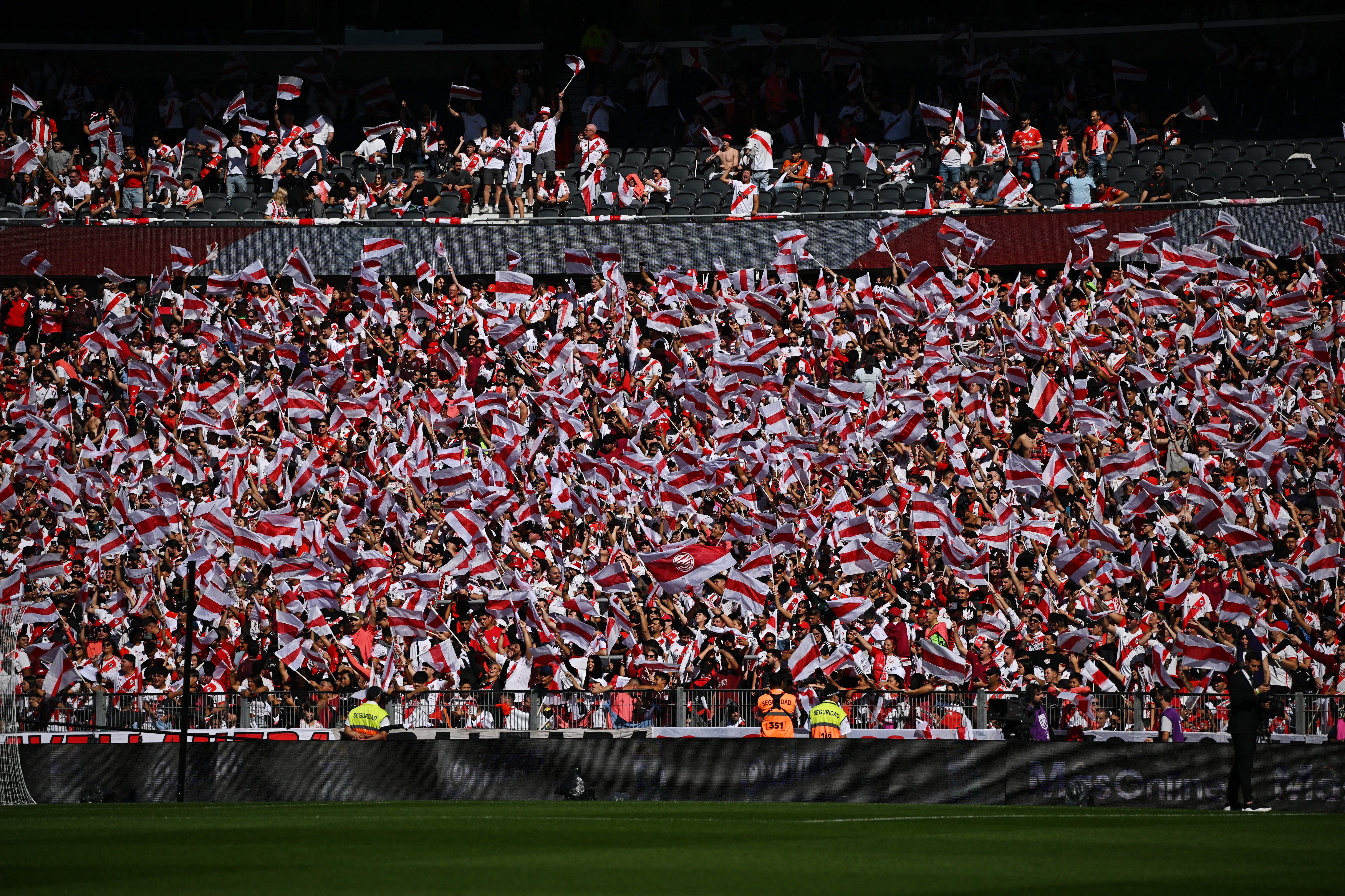 River Plate fans inside the stadium before the match