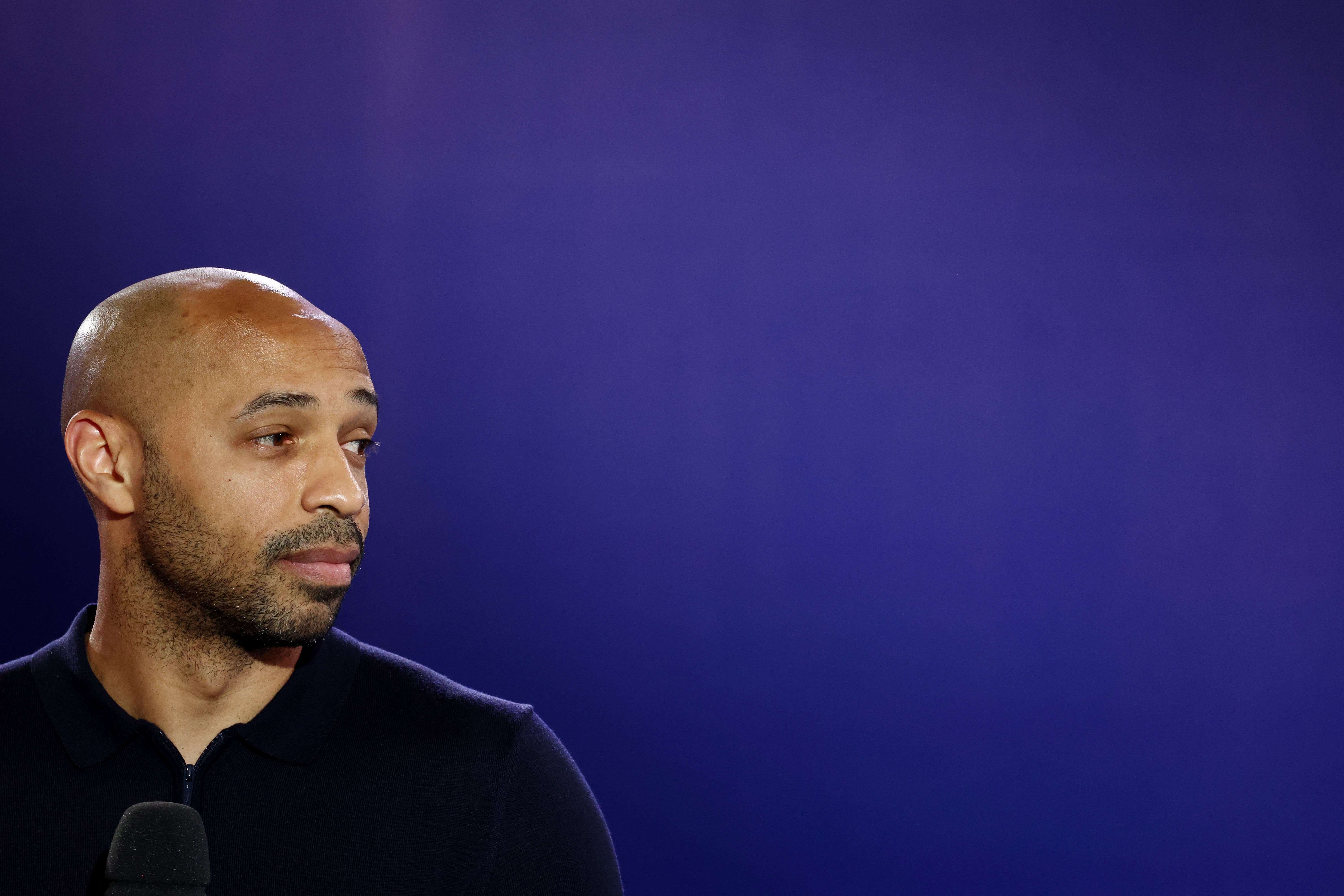Paris 2024 Olympics - Olympic Football Tournament Draw - Le Pulse, Saint-Denis, France - March 20, 2024 Former footballer Thierry Henry during the draw REUTERS/Stephanie Lecocq