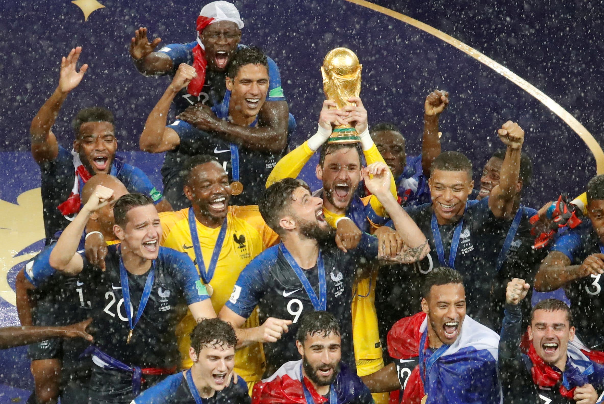 FILE PHOTO: France's Hugo Lloris lifts the trophy as they celebrate winning the FIFA World Cup after winning the final game against Croatia at Luzhniki Stadium in Moscow, Russia, July 15, 2018 REUTERS/Christian Hartmann/File Photo

