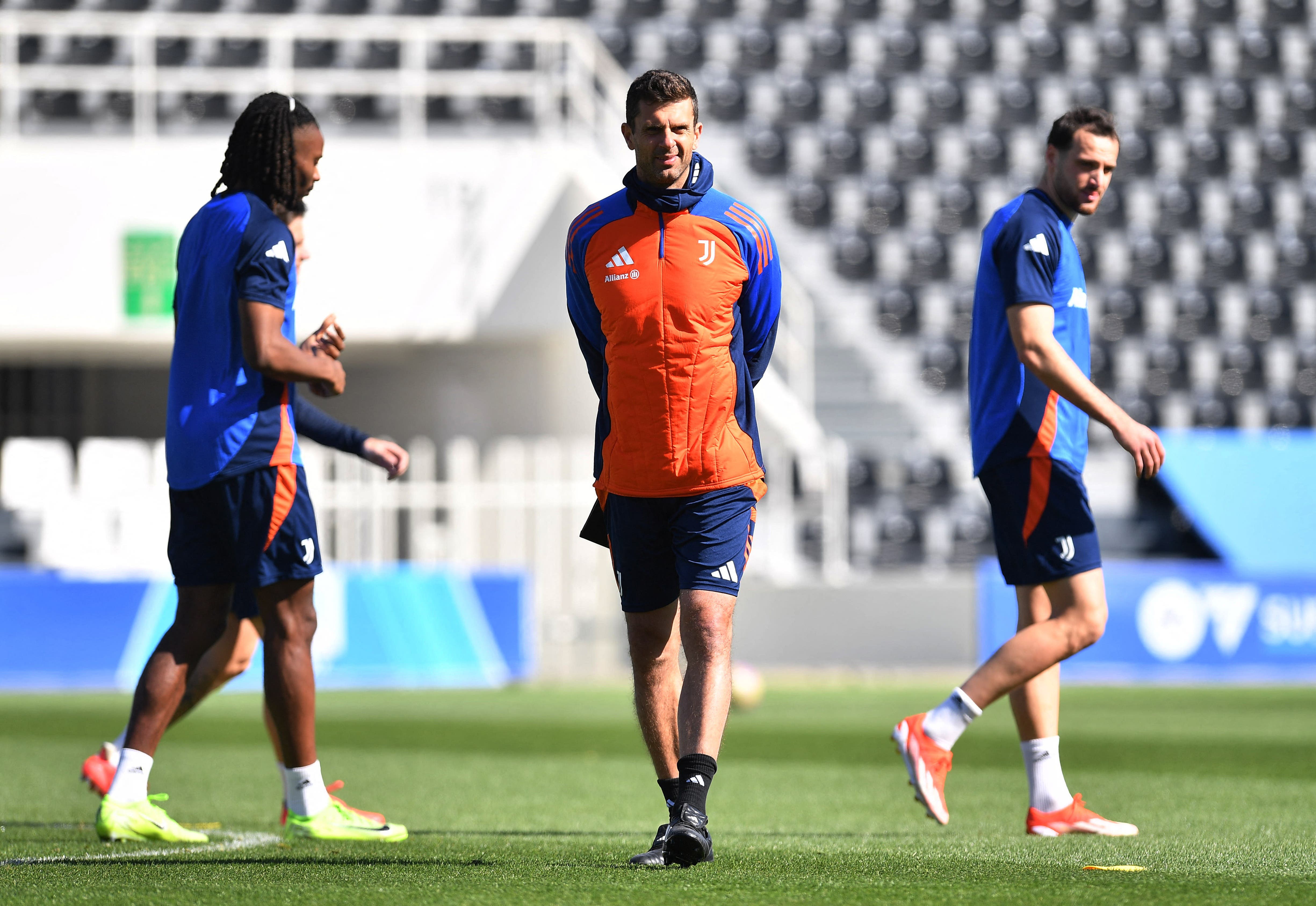Juventus coach Thiago Motta during training