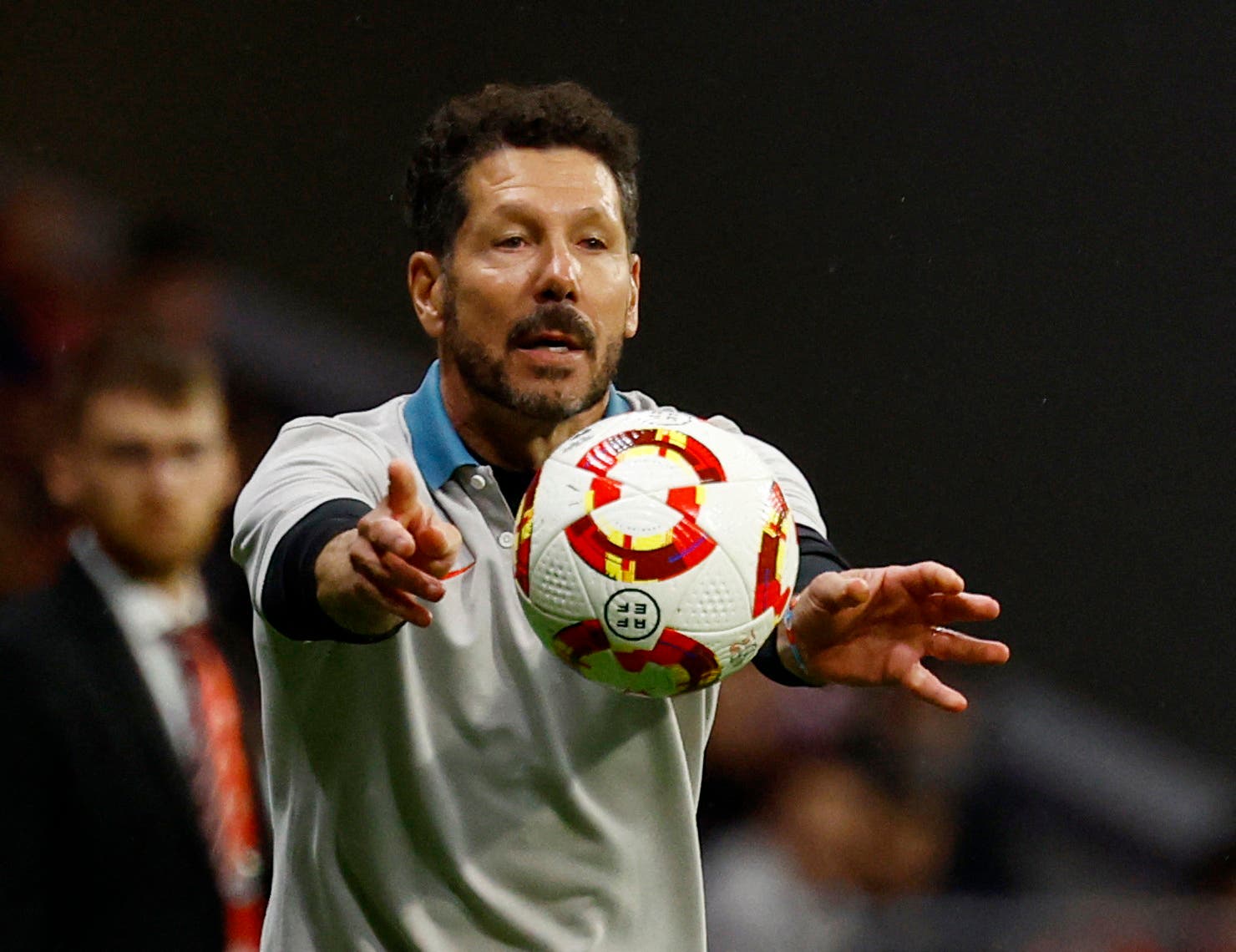Soccer Football - Copa del Rey - Semi Final - Second Leg - Atletico Madrid v FC Barcelona - Metropolitano, Madrid, Spain - April 2, 2025 Atletico Madrid coach Diego Simeone reacts REUTERS/Susana Vera