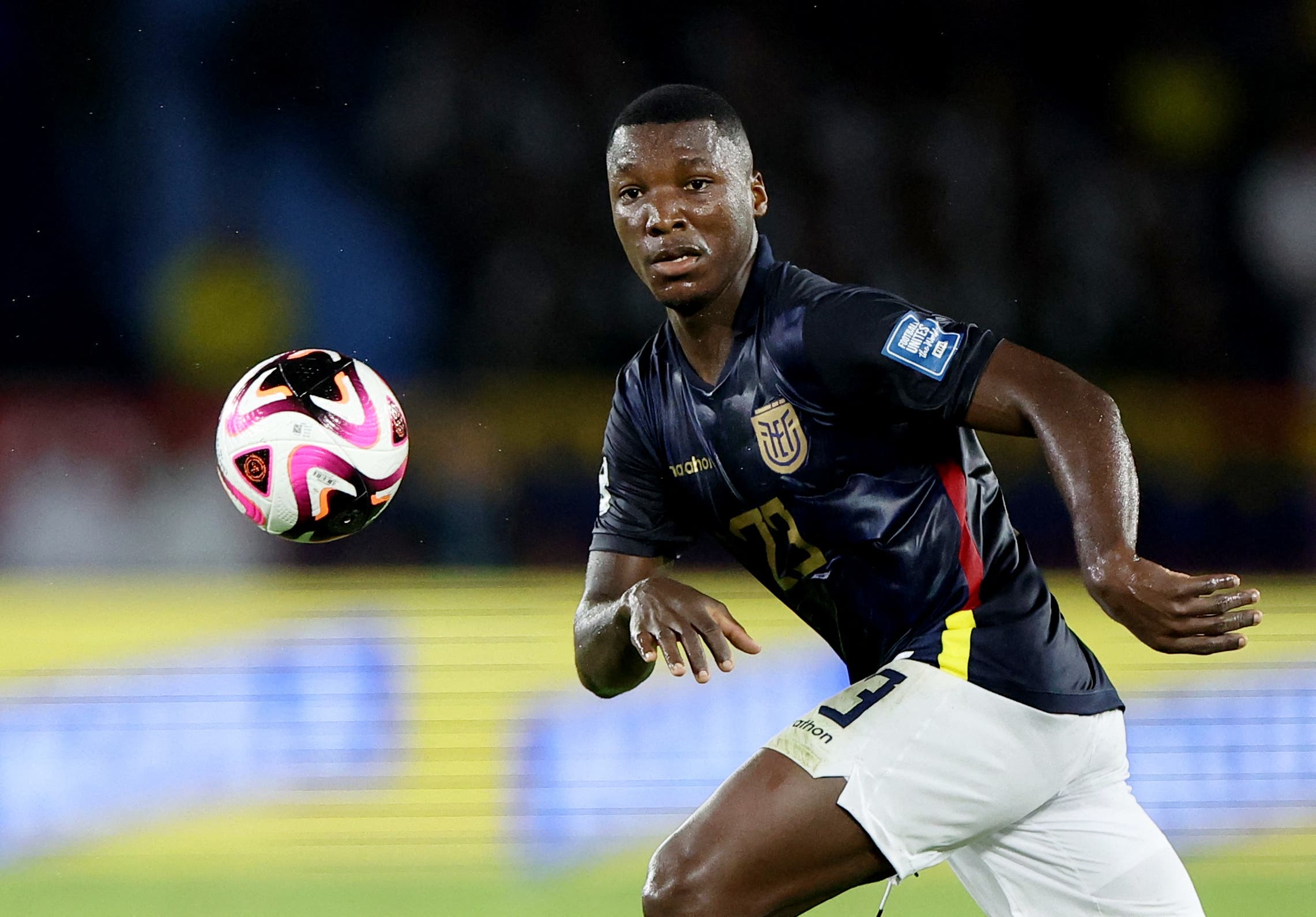 Soccer Football - World Cup - South American Qualifiers - Colombia v Ecuador - Estadio Metropolitano Roberto Melendez, Barranquilla, Colombia - November 19, 2024 Ecuador's Moises Caicedo in action REUTERS/Luisa Gonzalez