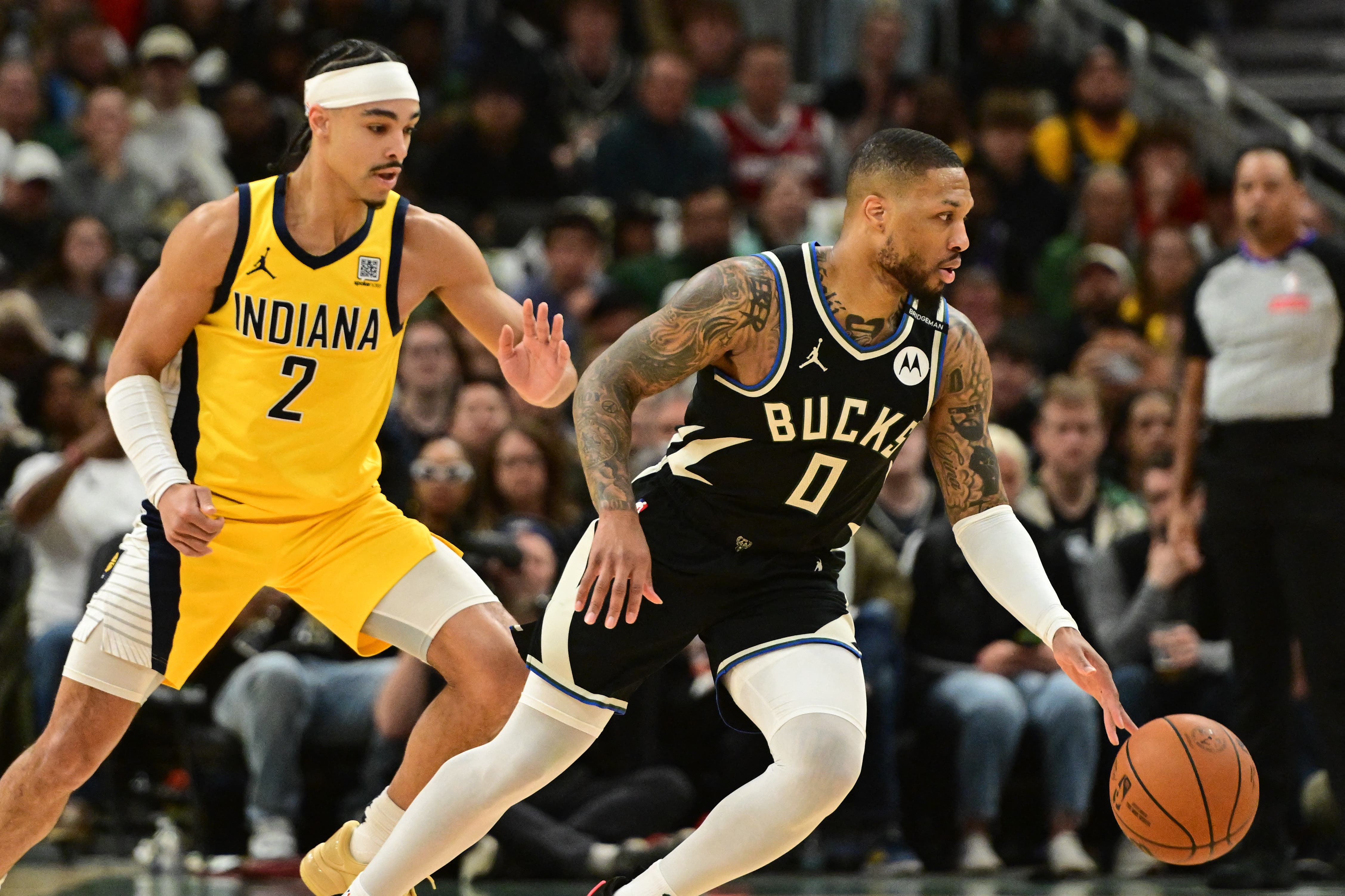 Damian Lillard for Milwaukee Bucks against Indiana Pacers for Game 4 of NBA playoffs.