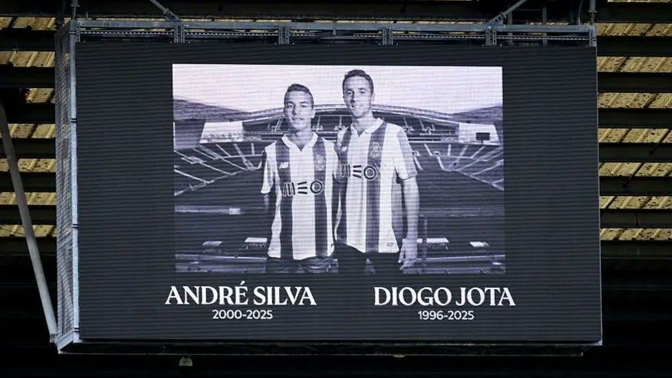 Diogo Jota and André Silva in the Real Madrid's tribute video.