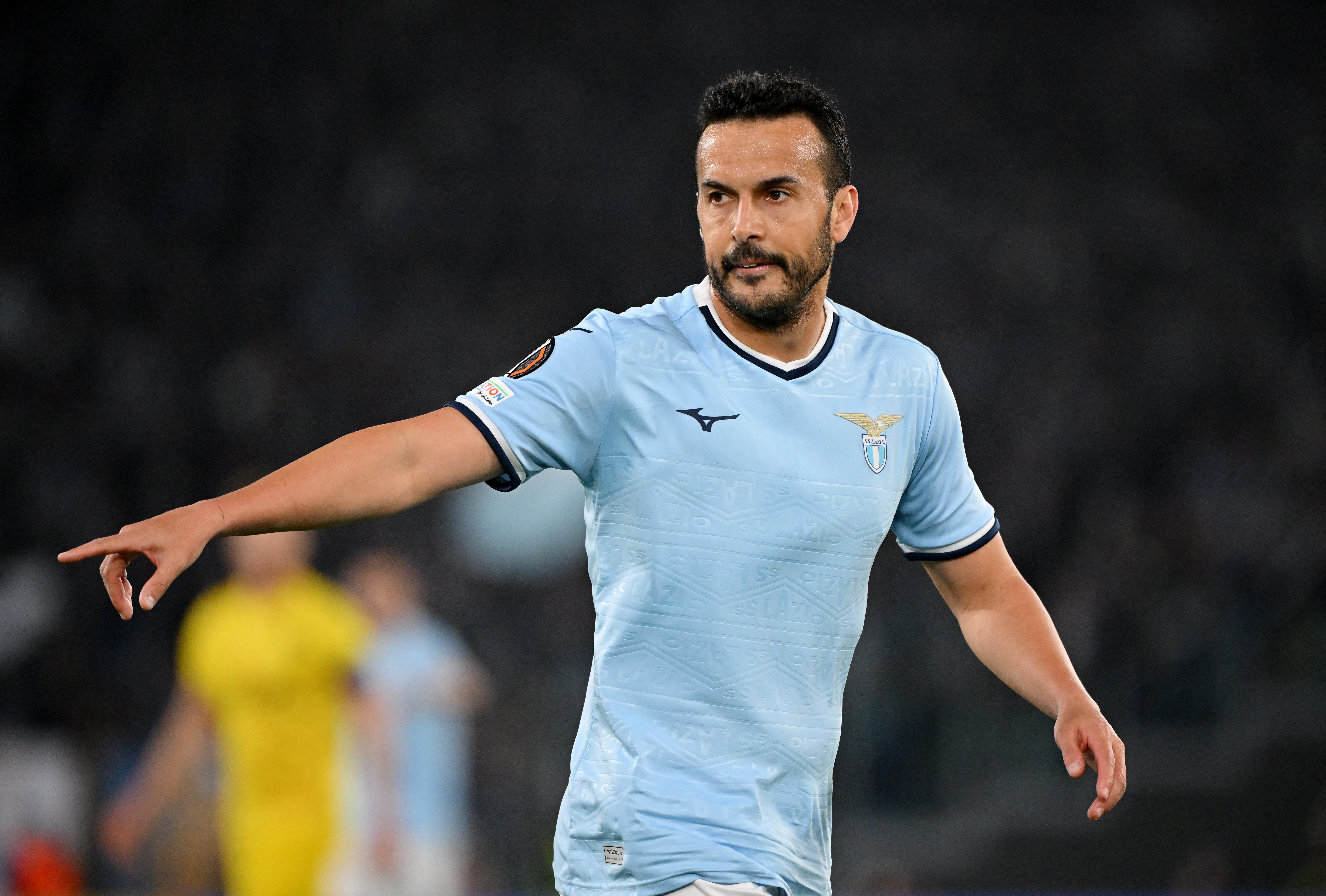 Soccer Football - Europa League - Quarter Final - Second Leg - Lazio v Bodo/Glimt - Stadio Olimpico, Rome, Italy - April 17, 2025 Lazio's Pedro reacts REUTERS/Alberto Lingria