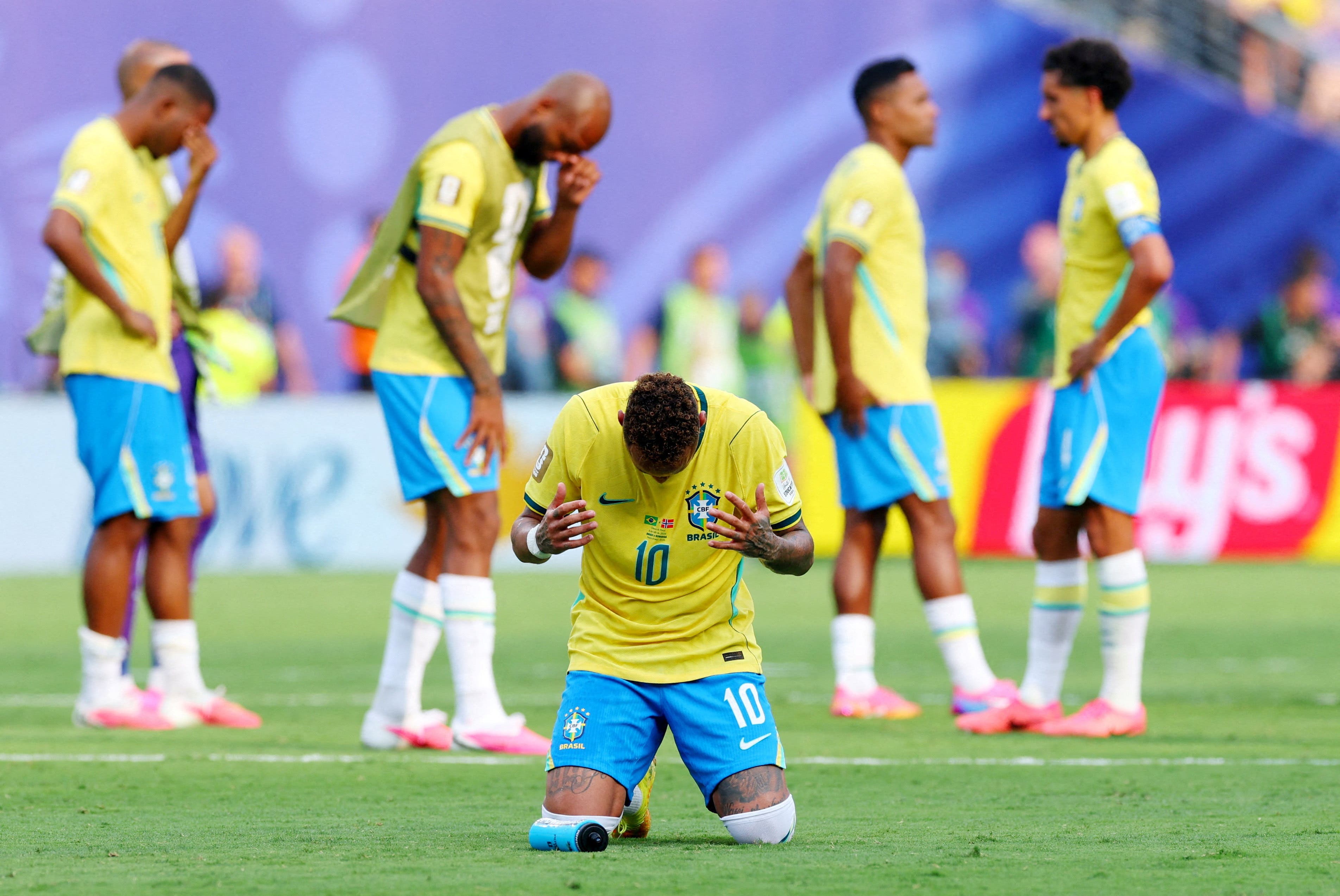 Soccer Football - FIFA World Cup 2026 - Round of 16 - Brazil v Norway - New York New Jersey Stadium, East Rutherford, New Jersey, U.S. - July 5, 2026 Brazil's Neymar Jr. looks dejected after the match as Brazil are eliminated from the World Cup REUTERS/Mike Segar TPX IMAGES OF THE DAY

