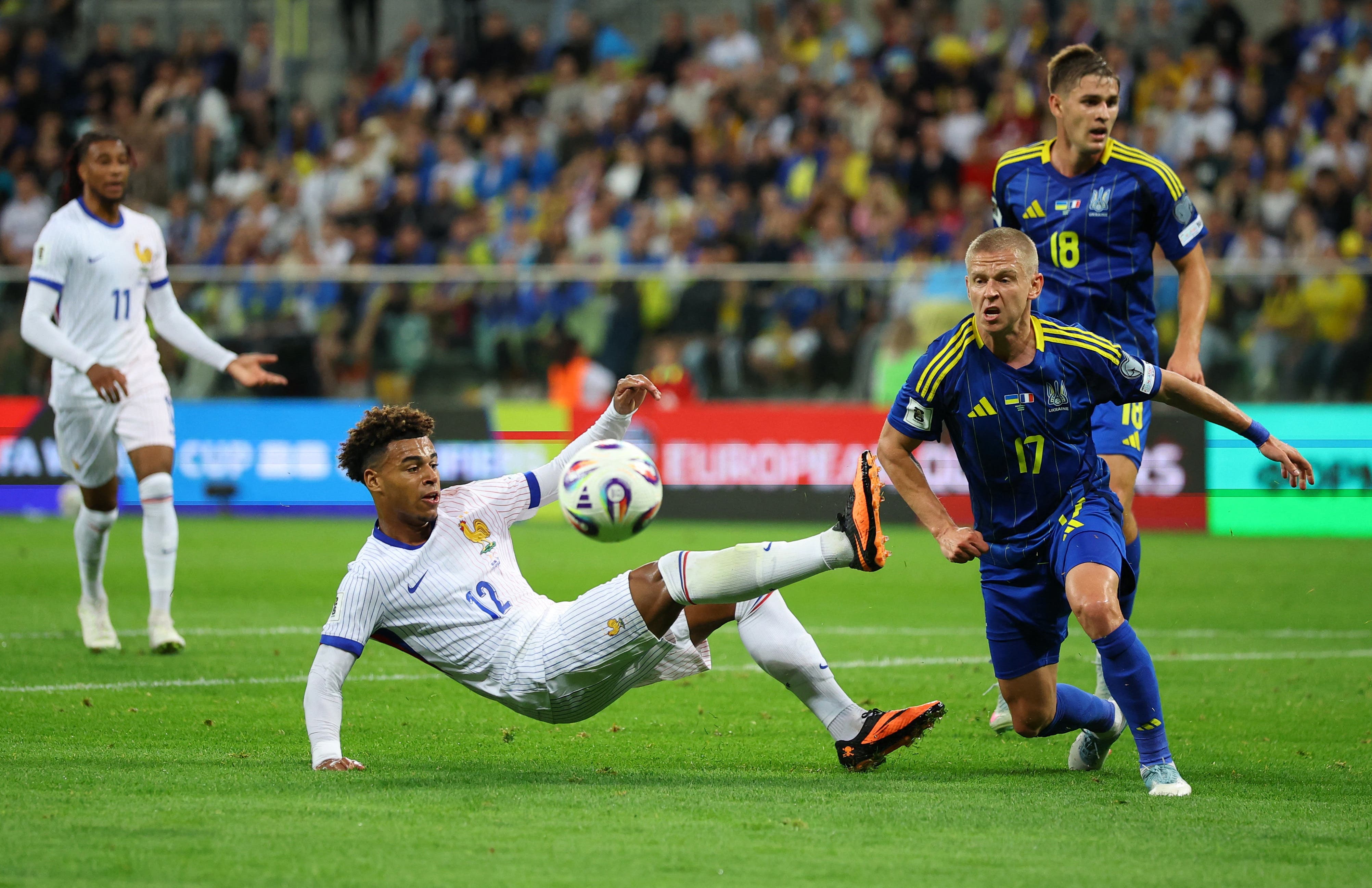 Desiré Doue during the match for the UEFA World Cup Qualifiers between France and Ukraine.