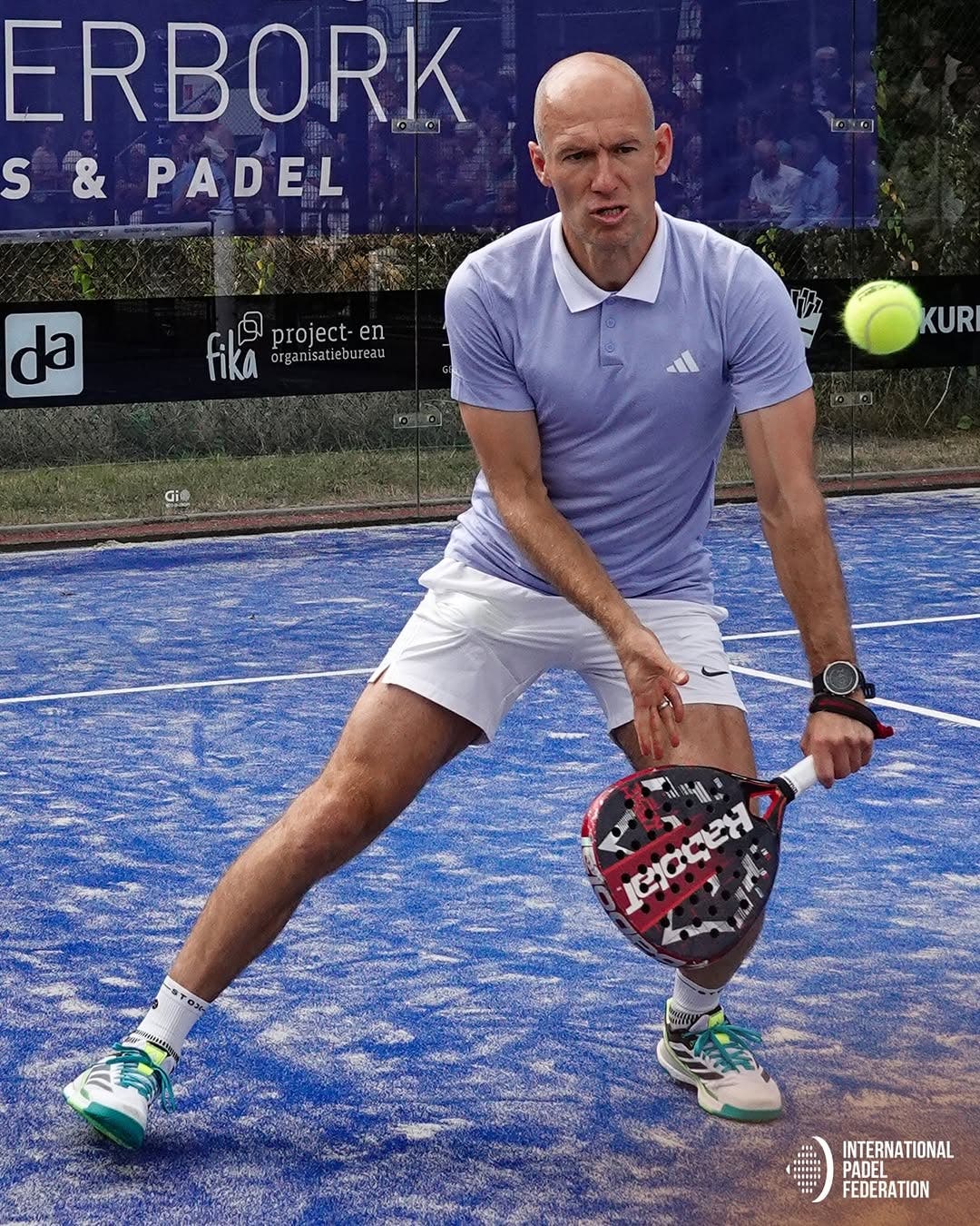 Arjen Robben during a padel game.