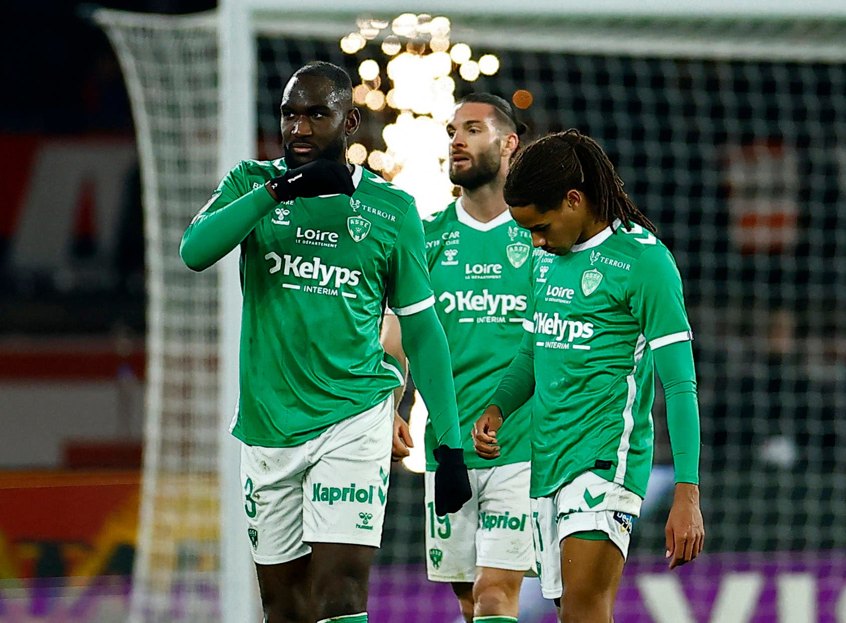 Soccer Football - Ligue 1 - Paris St Germain v AS Saint-Etienne - Parc des Princes, Paris, France - January 12, 2025 AS Saint-Etienne's Mickael Nade looks dejected after the match REUTERS/Sarah Meyssonnier