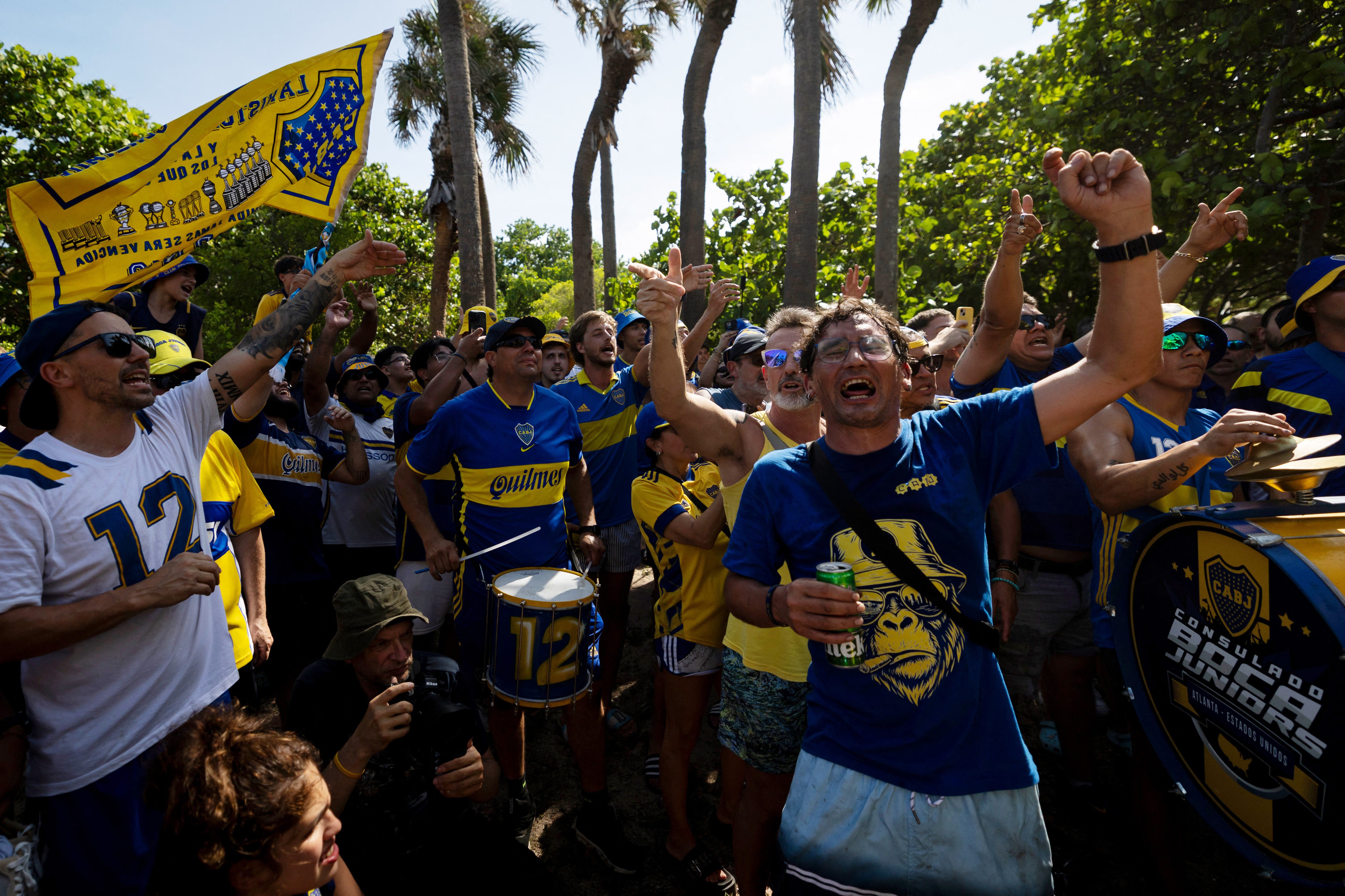 Boca Juniors fans at Miami Beach