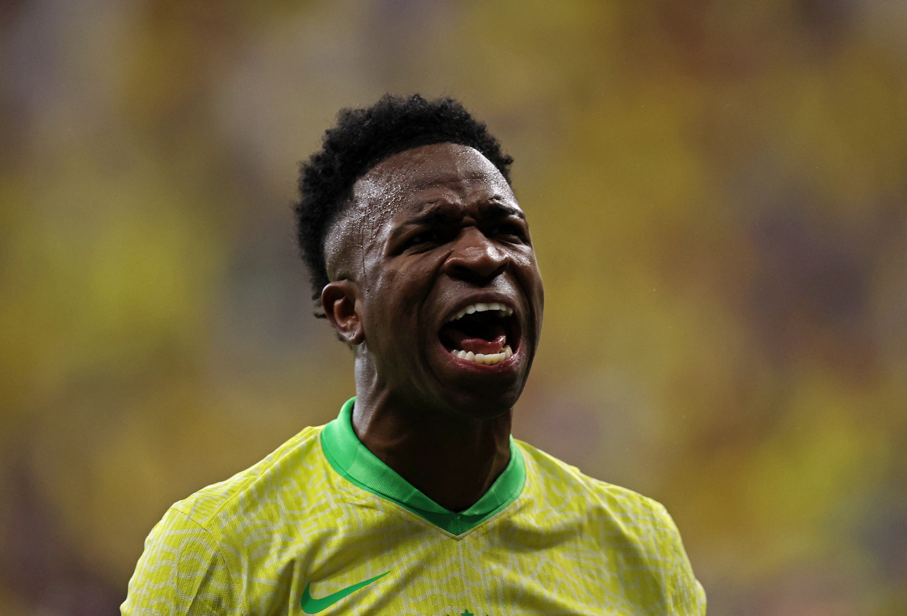 Vinícius Jr. in Brazil vs. Colombia World Cup qualifier match.