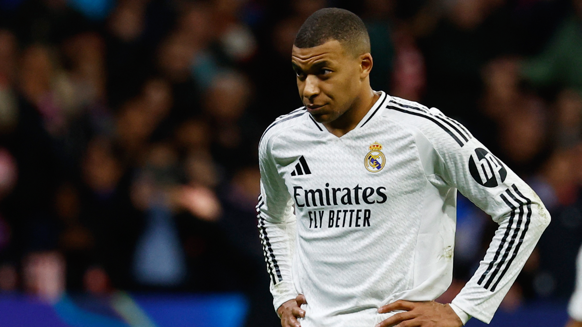 Kylian Mbappé during a game with Real Madrid.