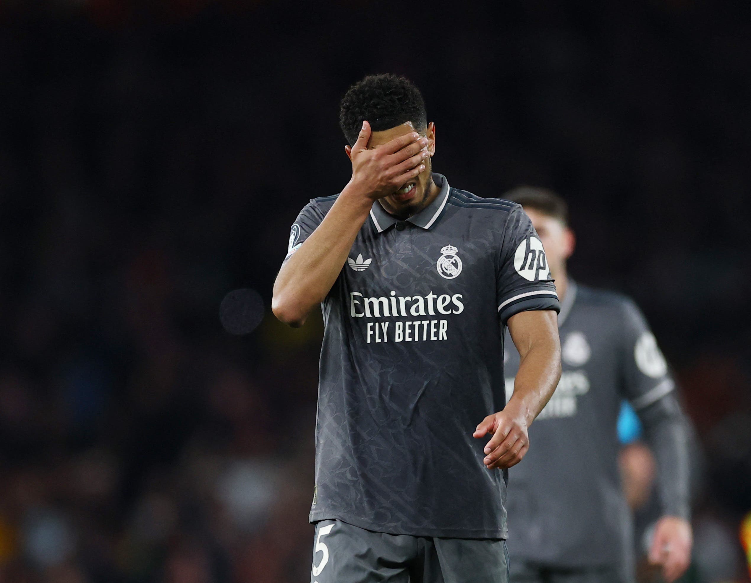 Real Madrid's Jude Bellingham looks dejected after the match