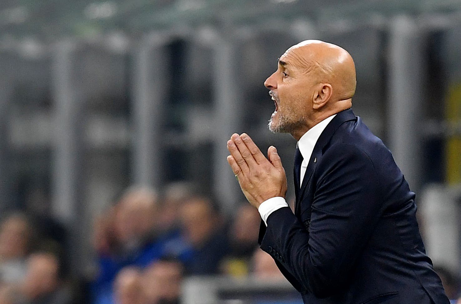 Soccer Football - Nations League - Group Stage - Italy v France - San Siro, Milan, Italy - November 17, 2024 Italy coach Luciano Spalleti reacts REUTERS/Jennifer Lorenzini