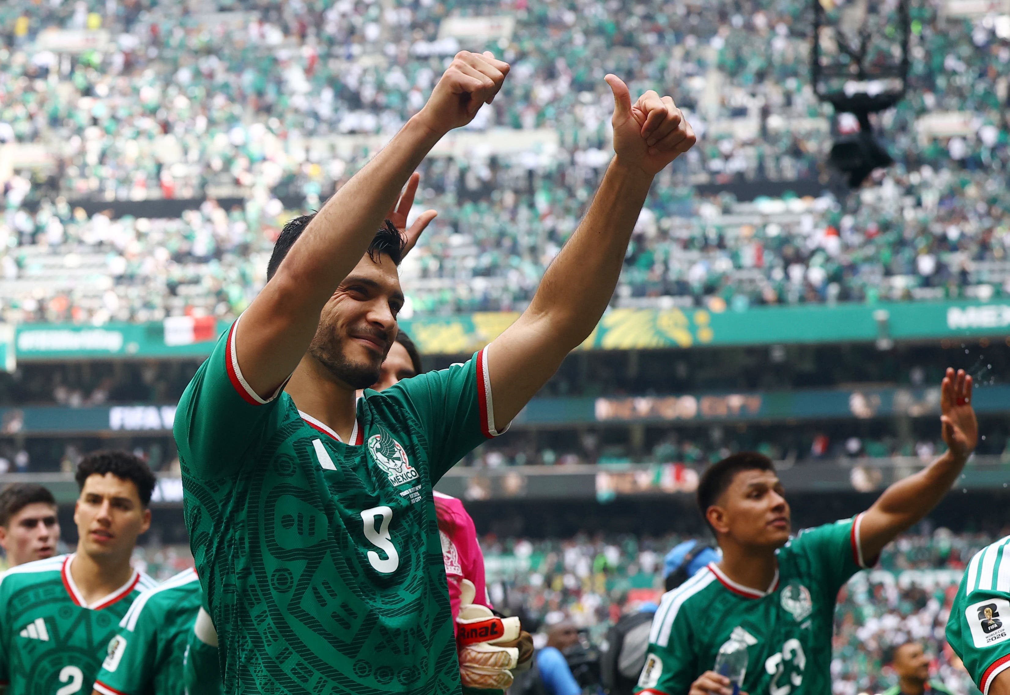 Soccer Football - FIFA World Cup 2026 - Group A - Mexico v South Africa - Estadio Azteca, Mexico City, Mexico - June 11, 2026 Mexico's Raul Jimenez celebrates after the match REUTERS/Pawel Kopczynski

