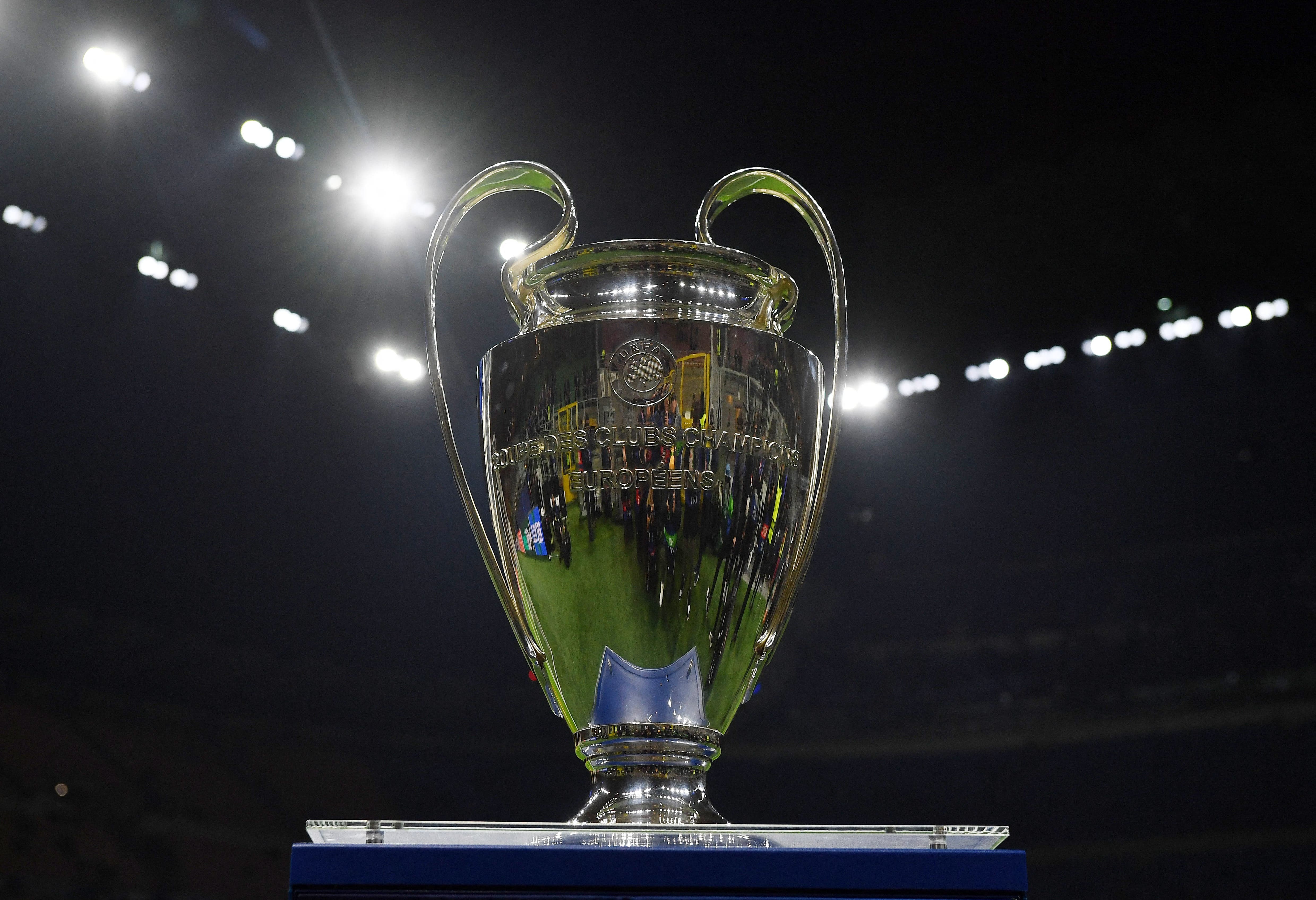 General view of the Champions League trophy 
