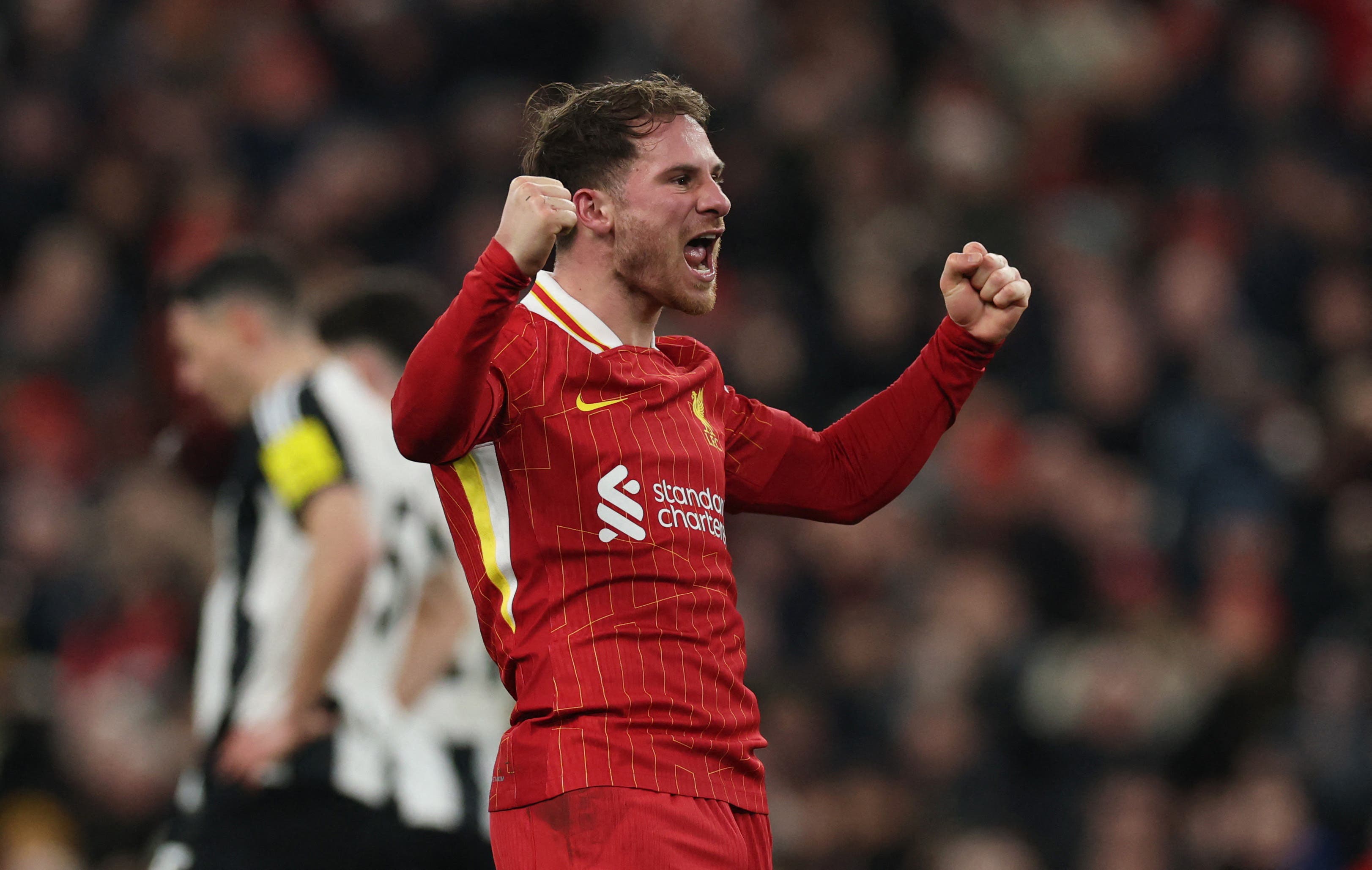 Liverpool's Alexis Mac Allister celebrates scoring
