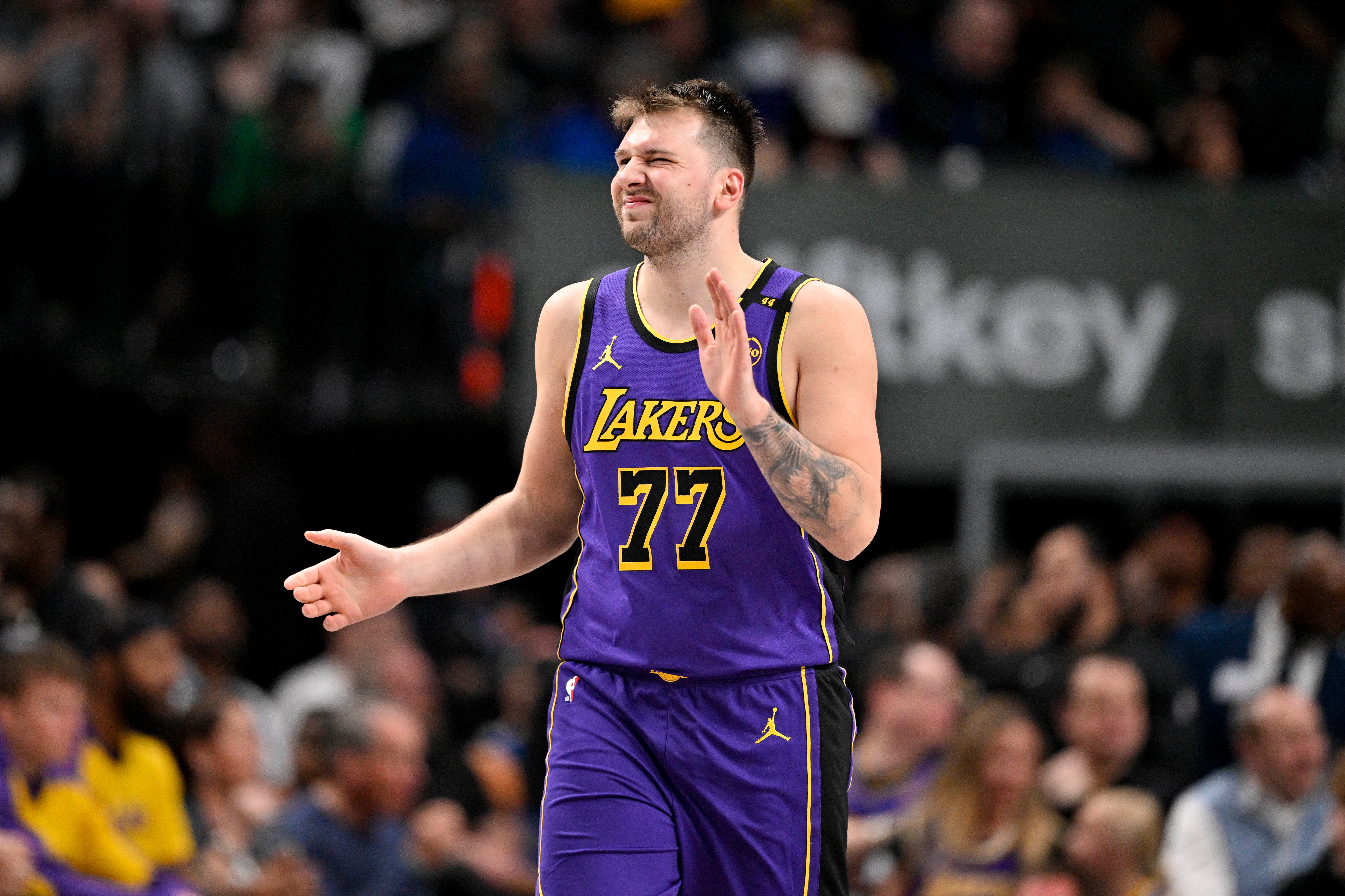 Luka Doncic for the Los Angeles Lakers against the Dallas Mavericks.