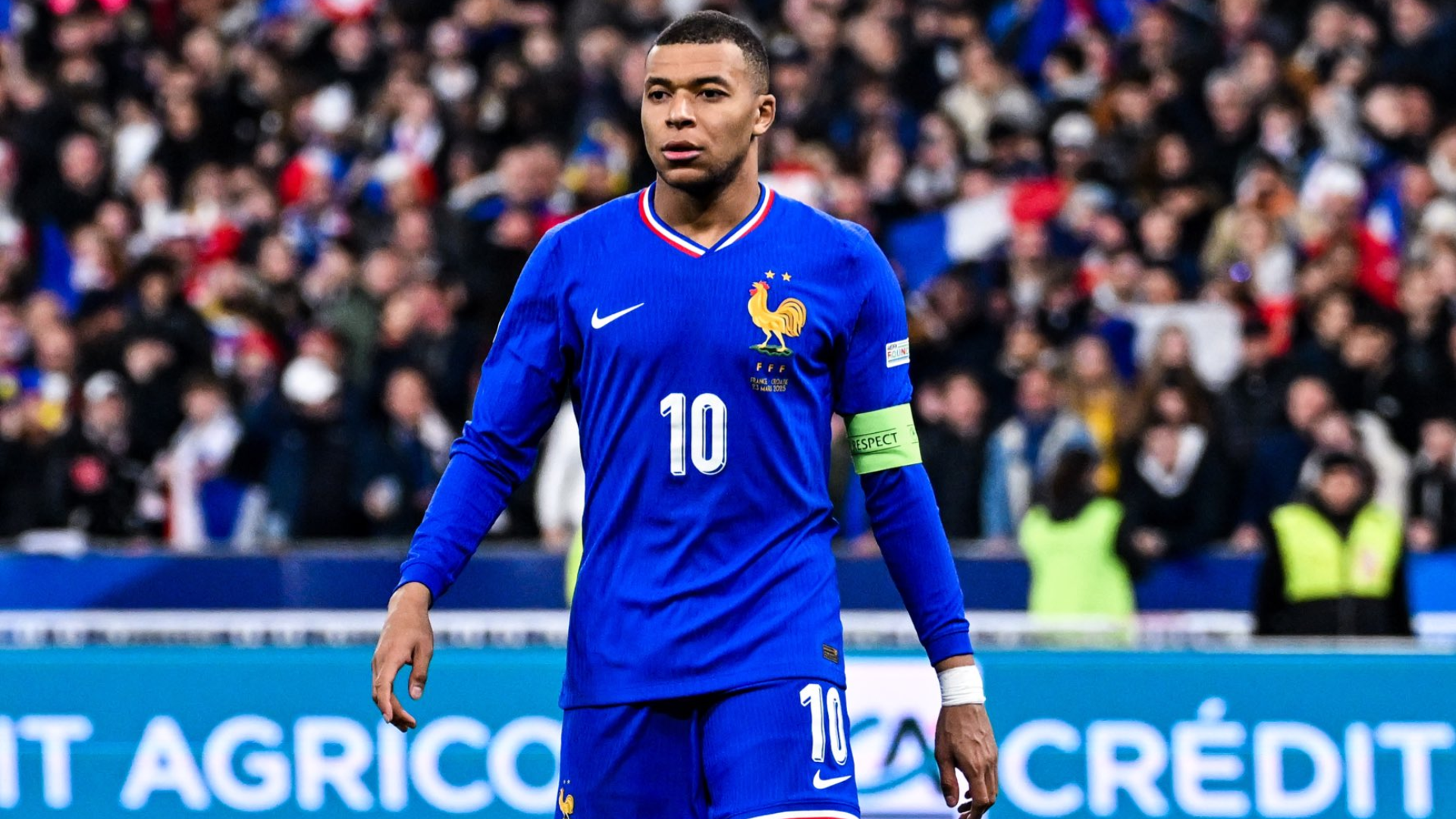 Kylian Mbappé during a match with France National Team.