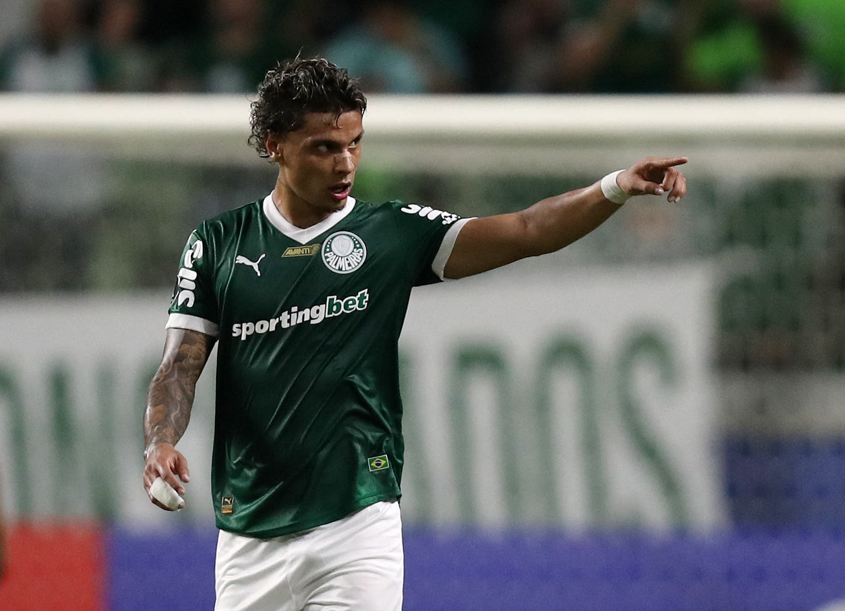  Palmeiras' Richard Rios celebrates scoring their first goal 