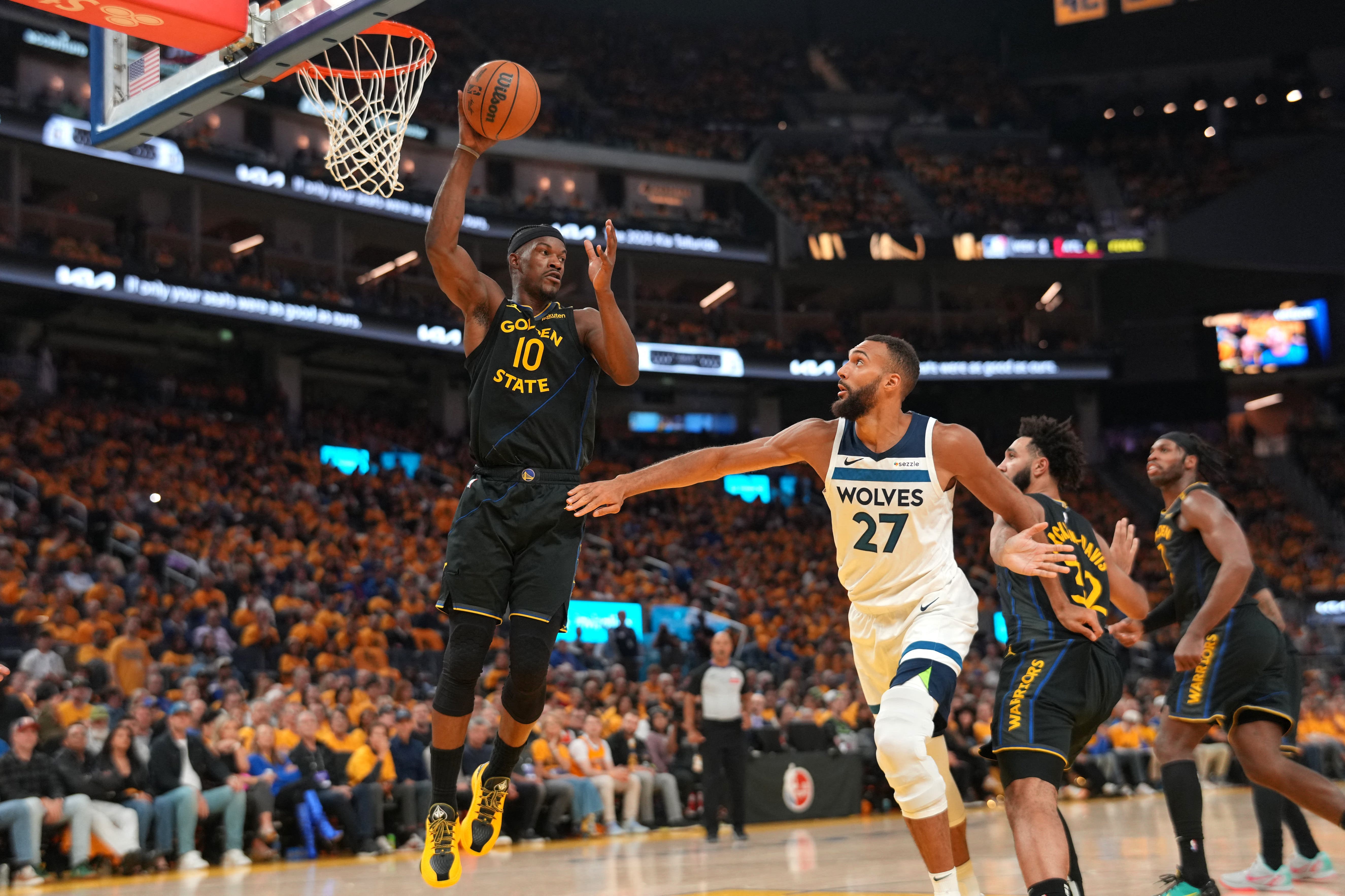 Golden State Warriors' Jimmy Butler against the Minnesota Timberwolves.