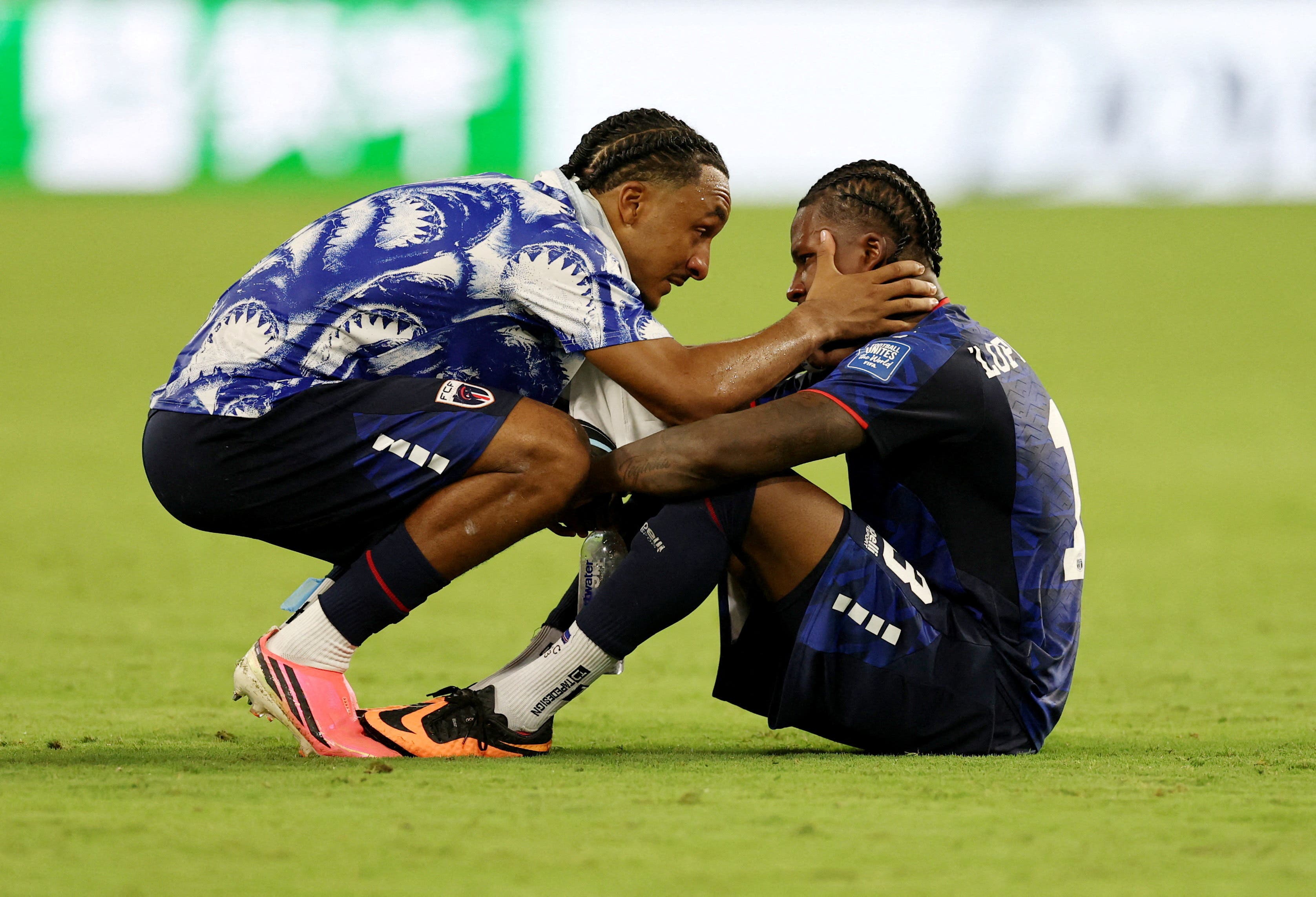 Soccer Football - FIFA World Cup 2026 - Round of 32 - Argentina v Cape Verde - Miami Stadium, Miami Gardens, Florida, U.S. - July 3, 2026 Cape Verde's Sidny Lopes Cabral looks dejected after the match as Cape Verde are eliminated from the World Cup REUTERS/Amanda Perobelli TPX IMAGES OF THE DAY

