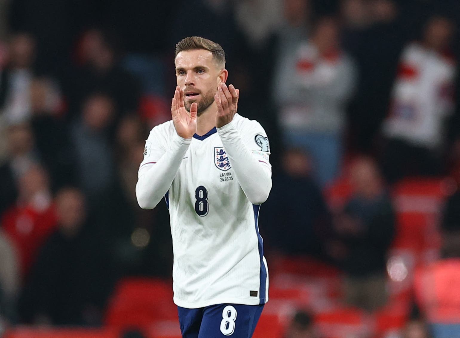 Jordan Henderson playing for England.
