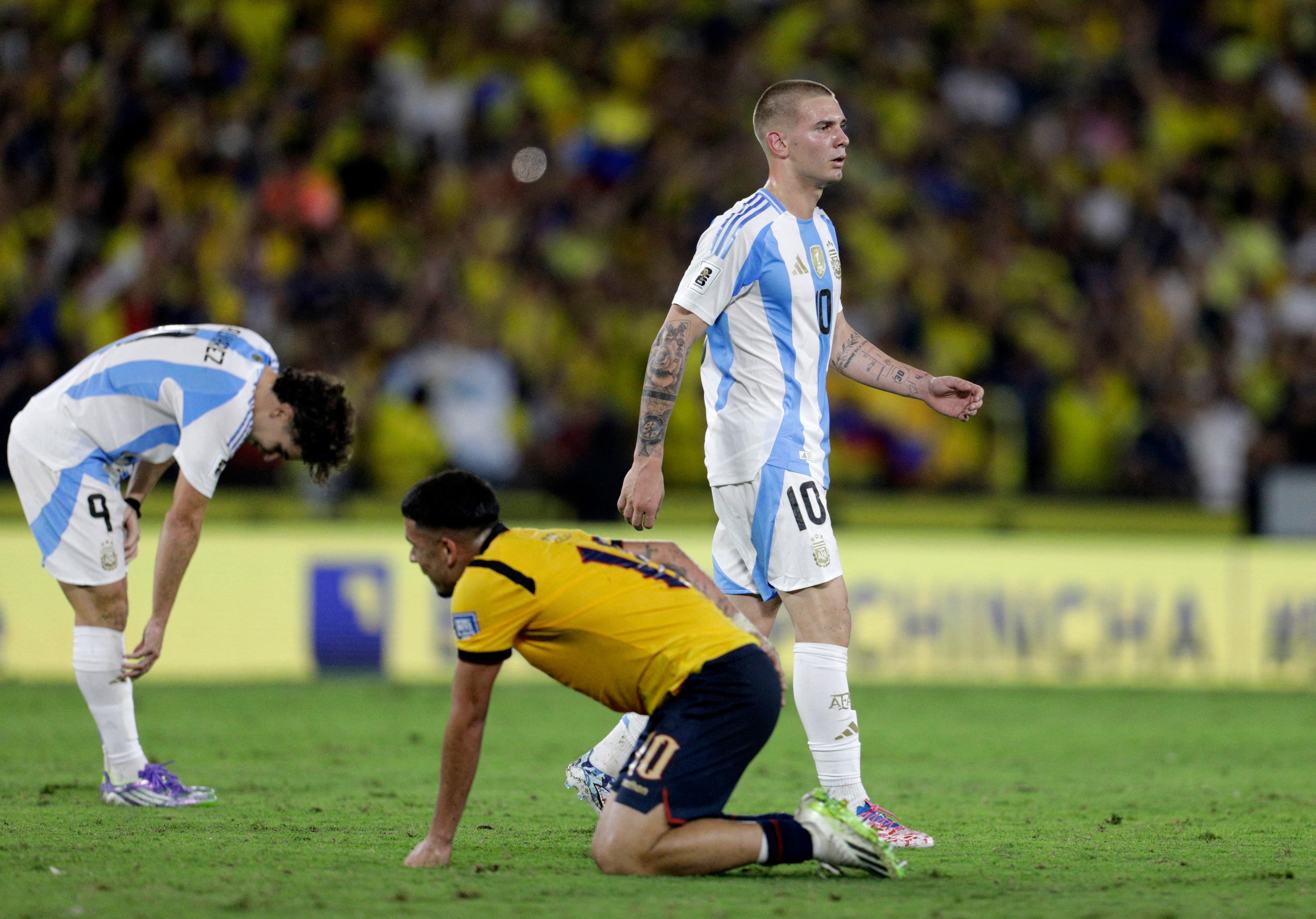 Franco Mastantuono during an Argentina Nationan Team match.