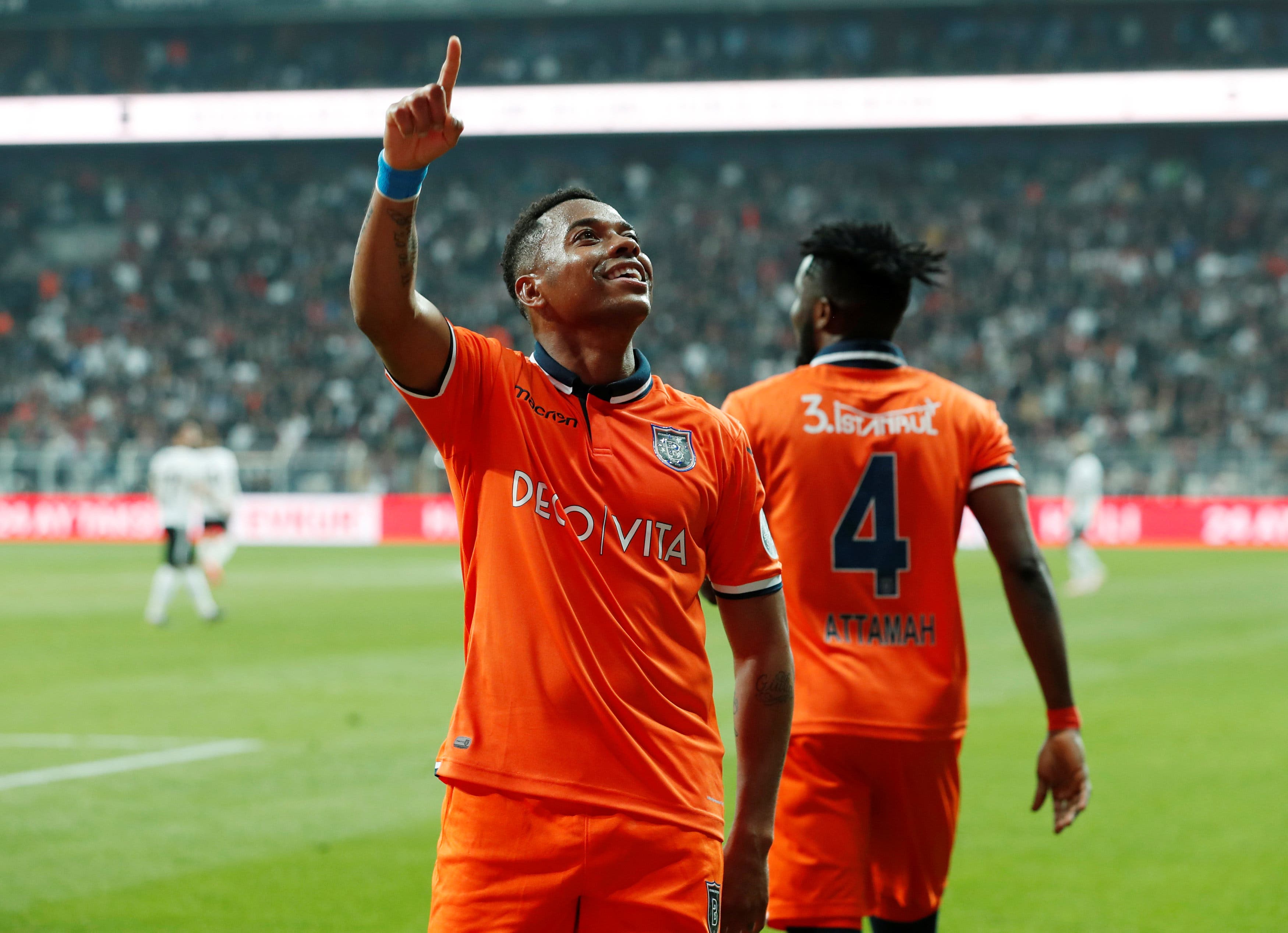 Soccer Football - Super Lig - Besiktas v Istanbul Basaksehir F.K. - Vodafone Arena, Istanbul, Turkey - April 13, 2019 Istanbul Basaksehir's Robinho celebrates scoring their first goal REUTERS/Murad Sezer