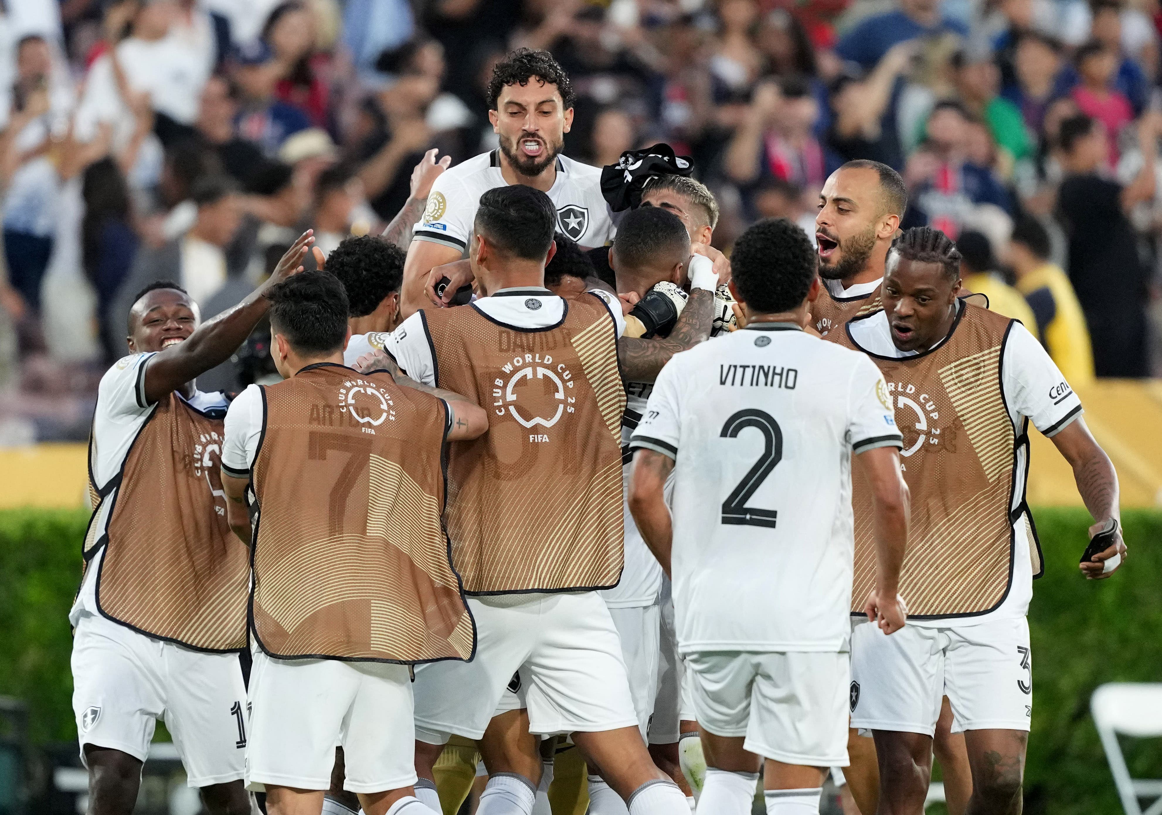 Botafogo players celebrate after the match