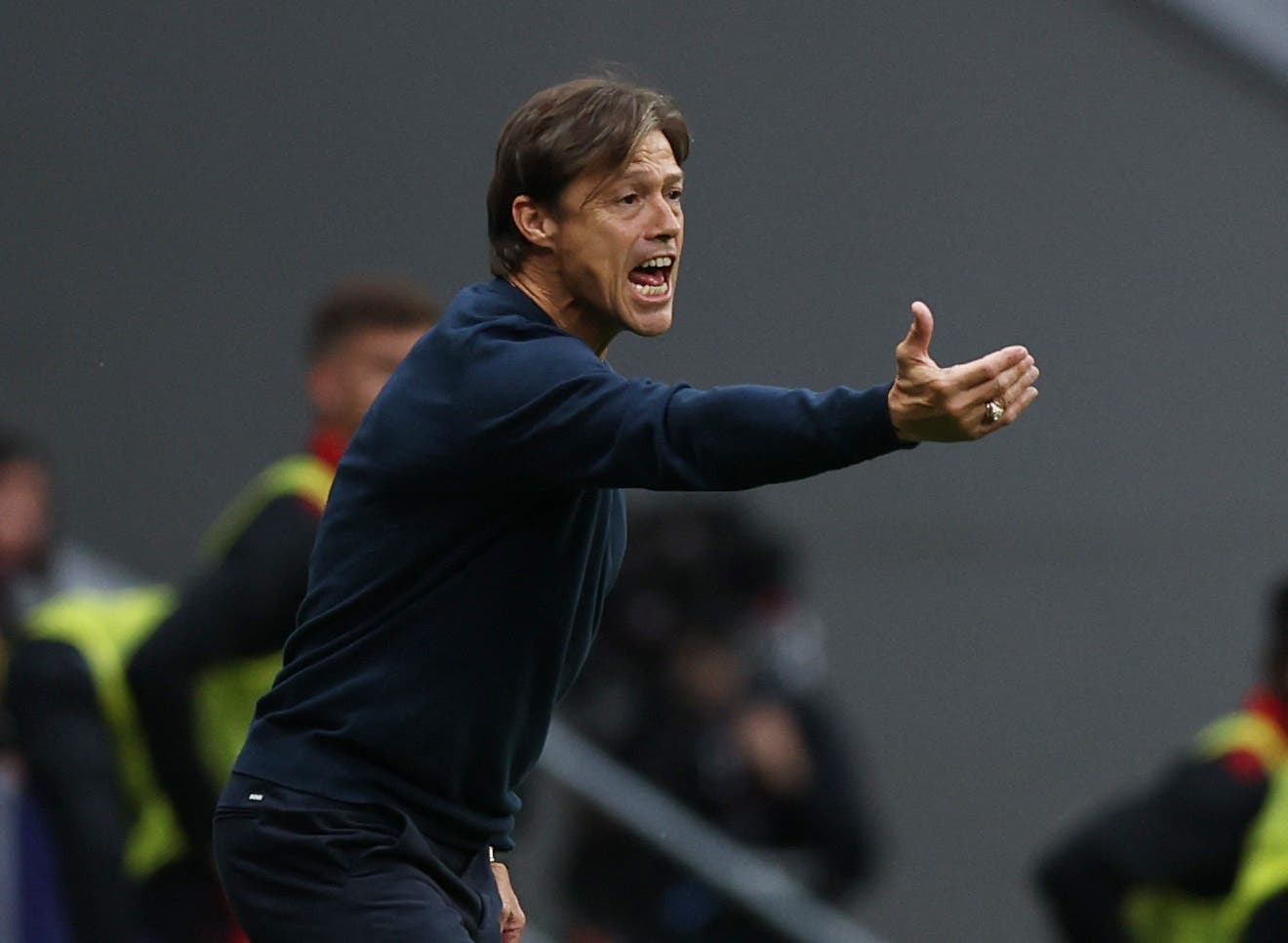 Soccer Football - LaLiga - Atletico Madrid v Sevilla - Riyadh Air Metropolitano, Madrid, Spain - November 1, 2025 Sevilla coach Matias Almeyda during the match REUTERS/Violeta Santos Moura