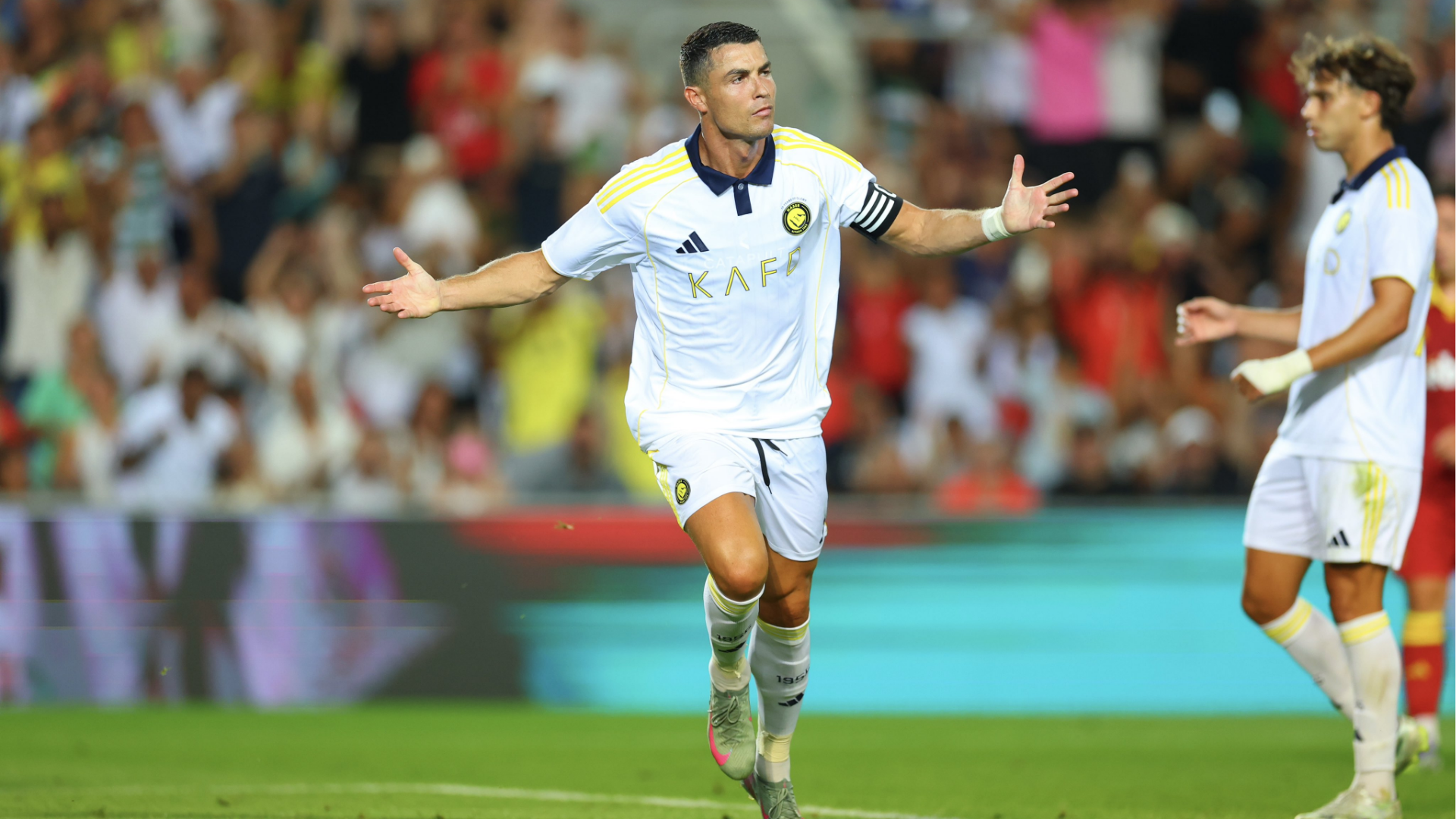 Cristiano Ronaldo celebra un gol durante un partido del Al Nassr. 