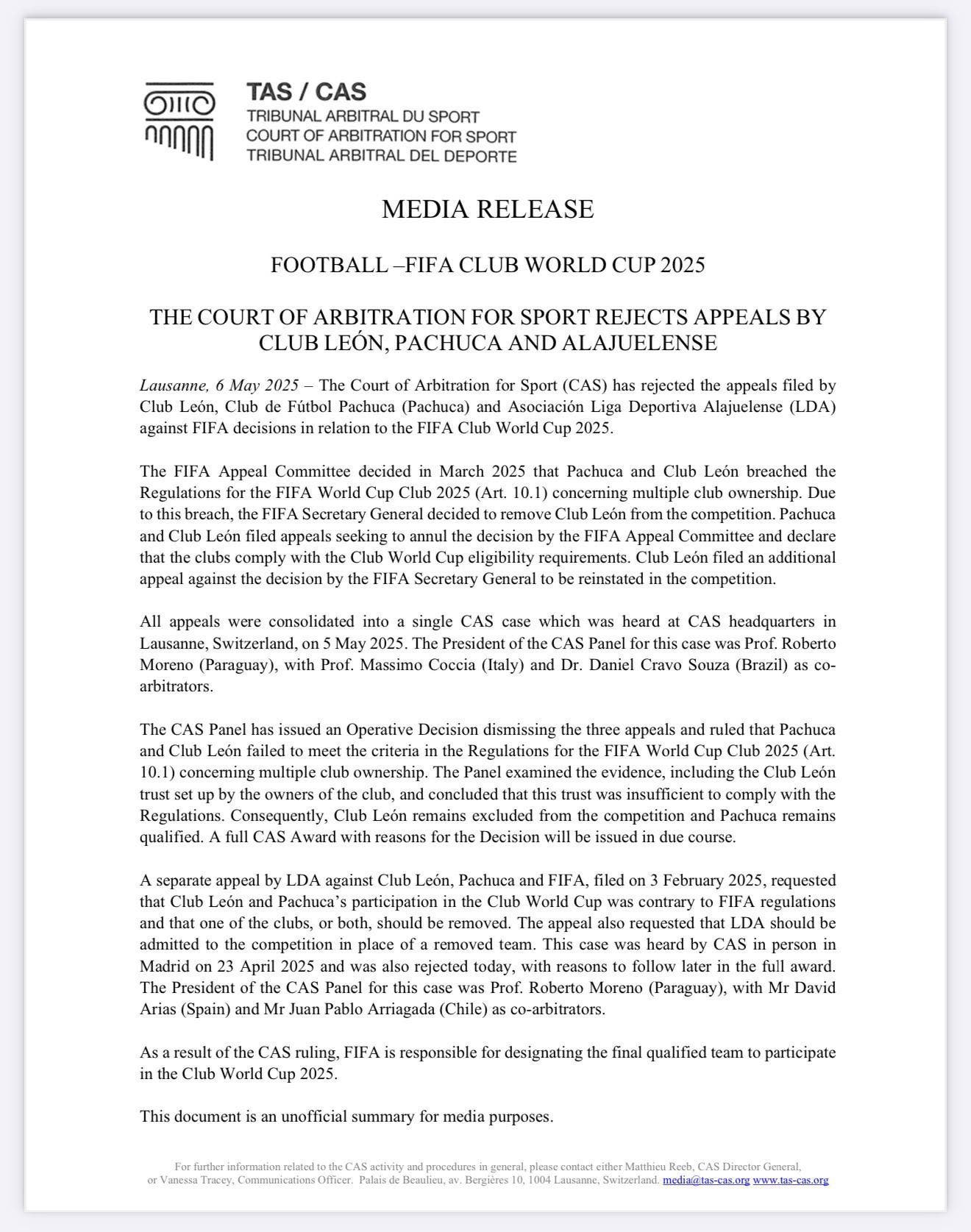 TAS León Mundial de Clubes James