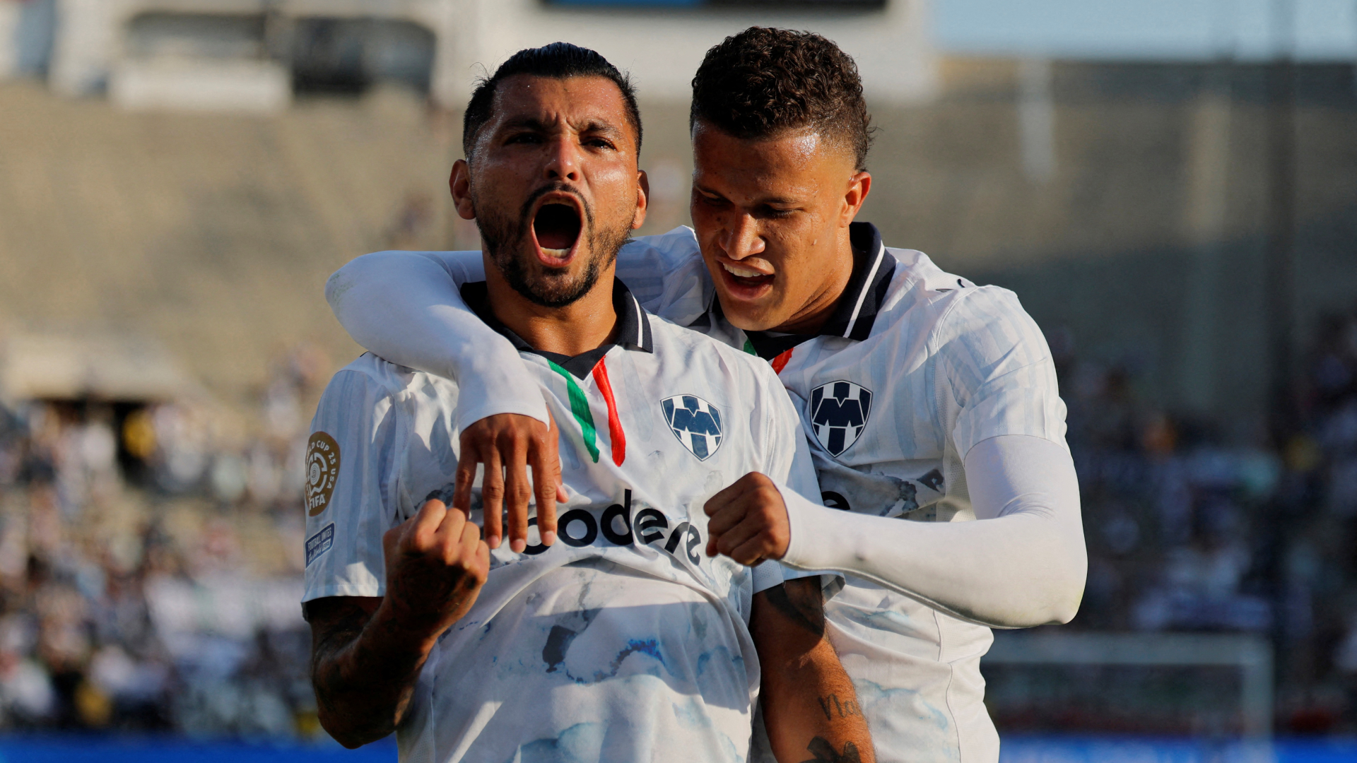 Rayados de Monterrey festeja un gol durante el Mundial de Clubes