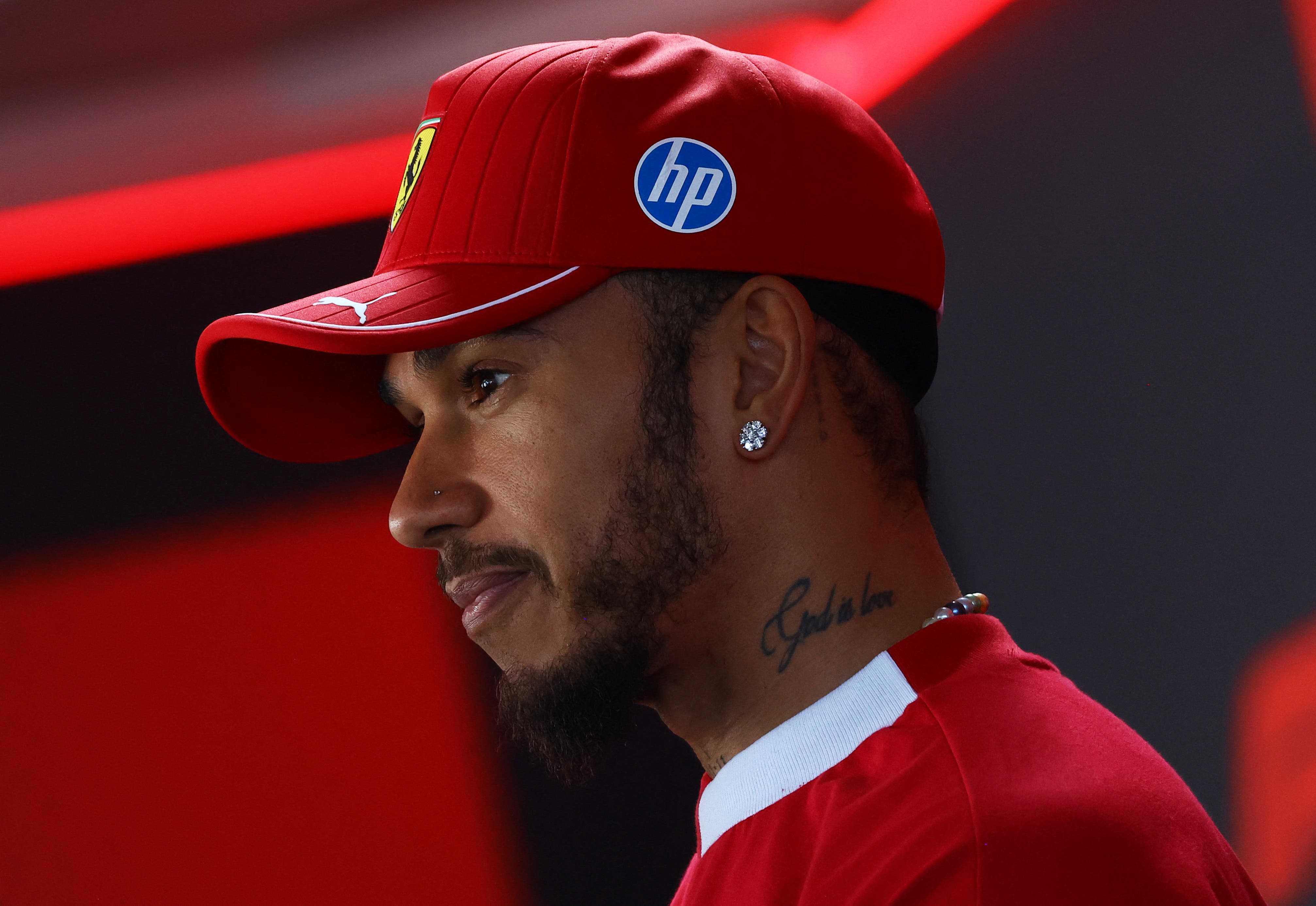 Lewis Hamilton at the Hungarian Grand Prix for Ferrari.