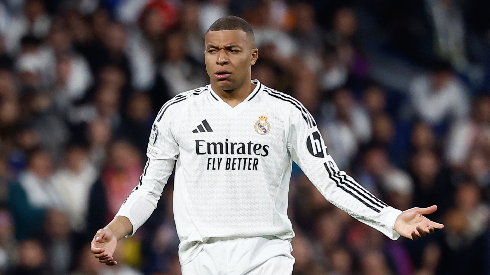 Kylian Mbappé in action with Real Madrid.