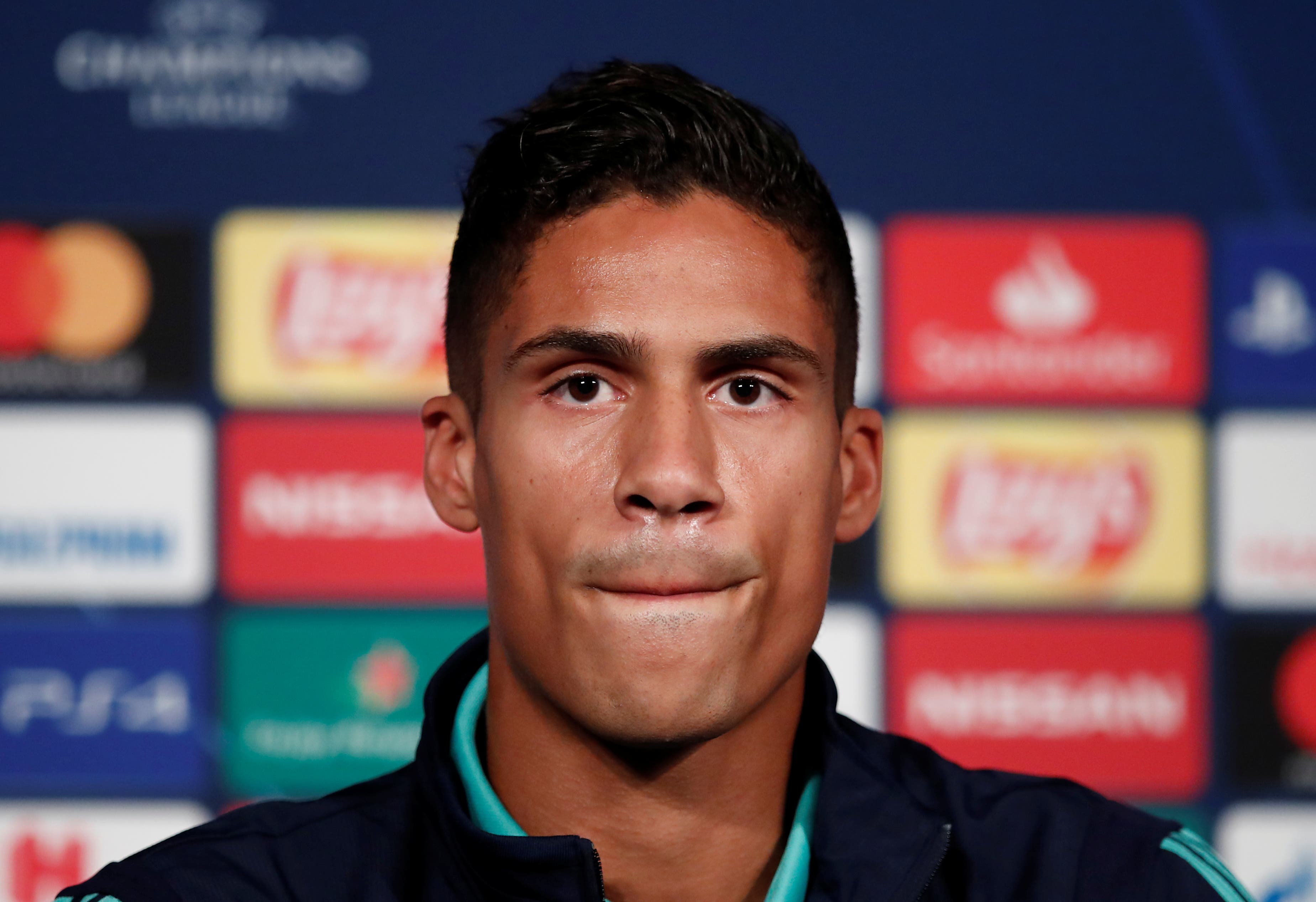 Soccer Football - Champions League - Real Madrid Press Conference - Parc des Princes, Paris, France - September 17, 2019 Real Madrid's Raphael Varane during the press conference REUTERS/Benoit Tessier