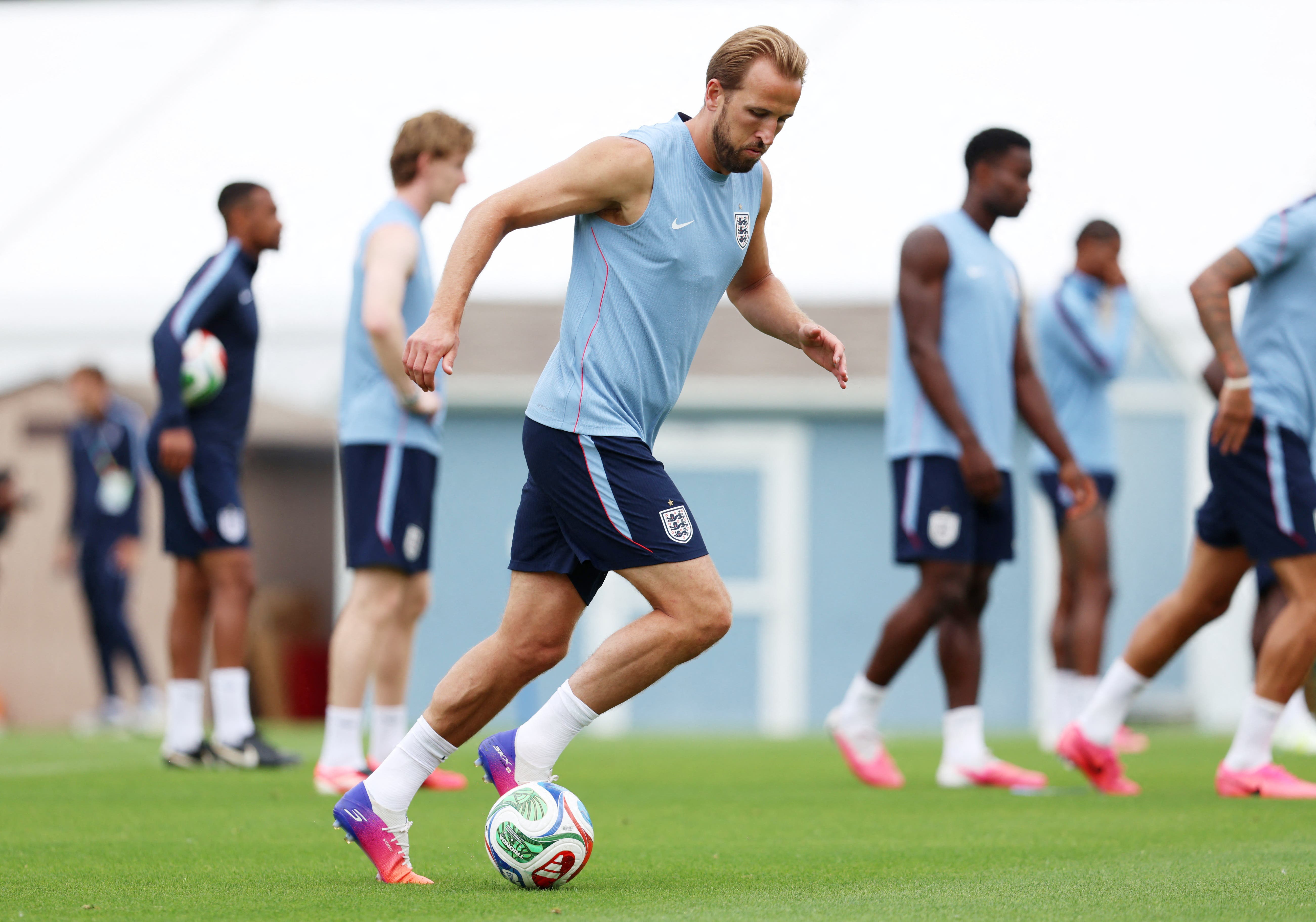 Soccer Football - FIFA World Cup 2026 - England Training - Swope Soccer Village, Kansas City, Missouri, U.S. - June 22, 2026 England's Harry Kane during training IMAGN IMAGES via Reuters/Kylie Graham

