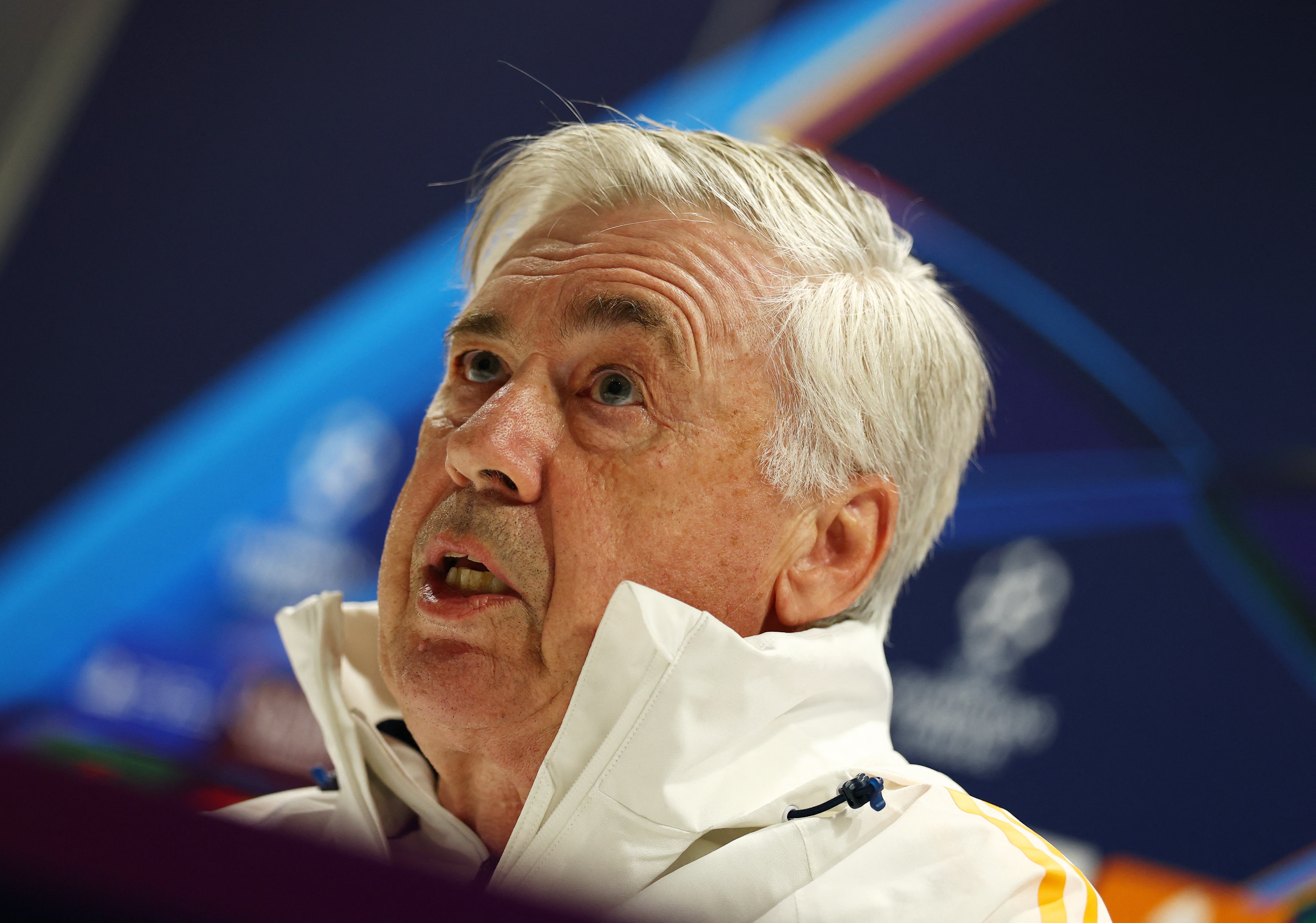 Carlo Ancelotti during the press conference