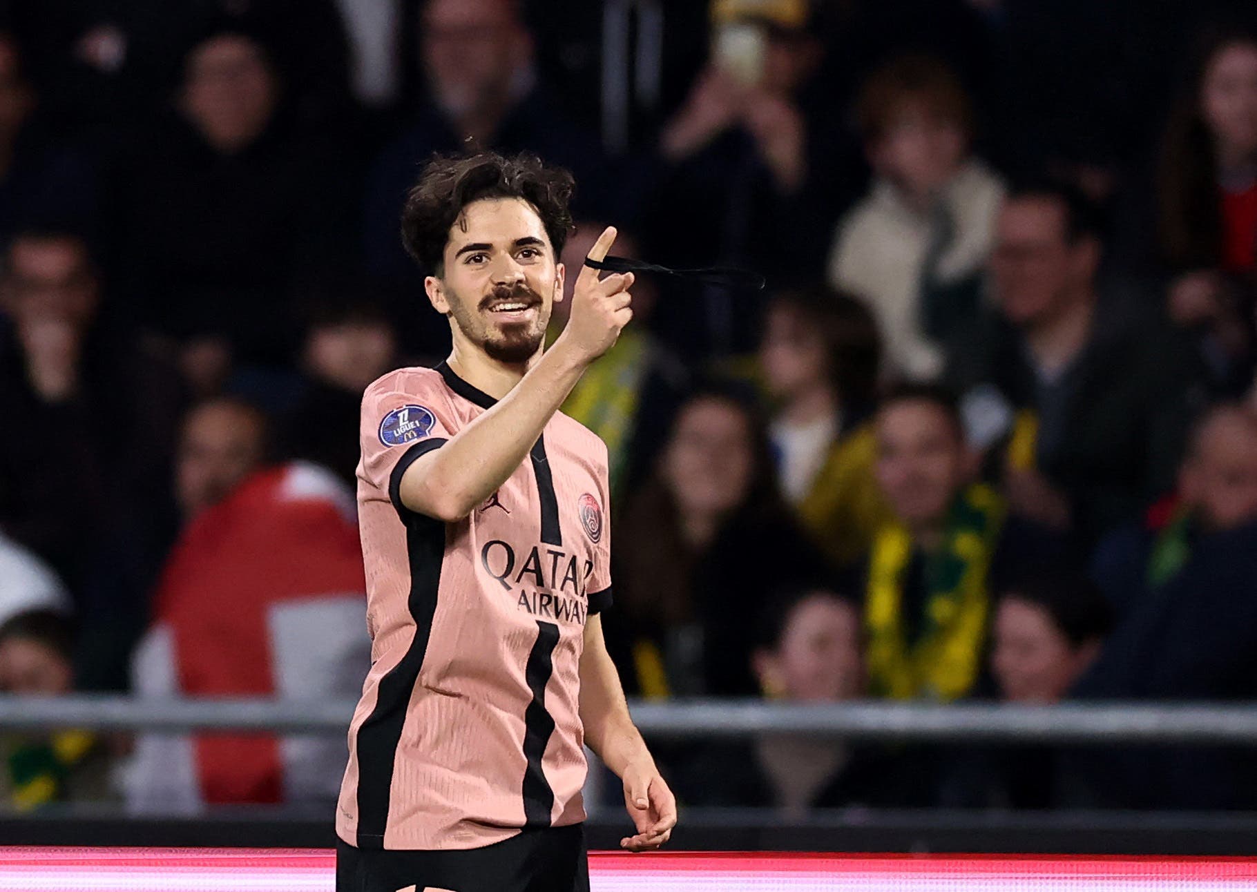 Paris St Germain's Vitinha celebrates scoring their first goal 