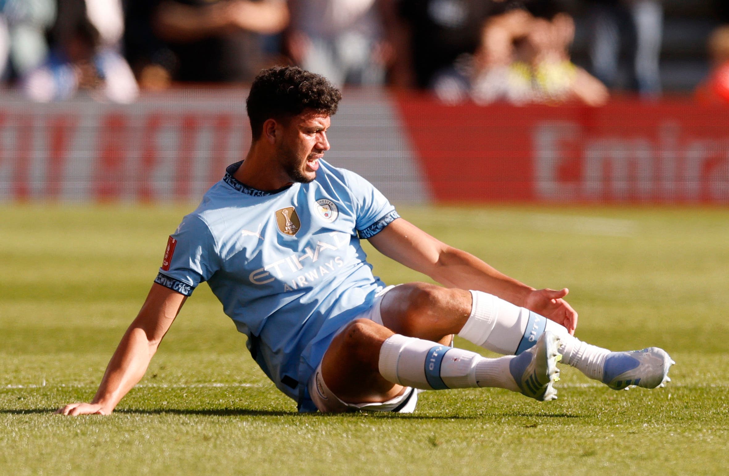 Soccer Football - FA Cup - Quarter Final - AFC Bournemouth v Manchester City - Vitality Stadium, Bournemouth, Britain - March 30, 2025 Manchester City's Matheus Nunes reacts Action Images via Reuters/Andrew Couldridge