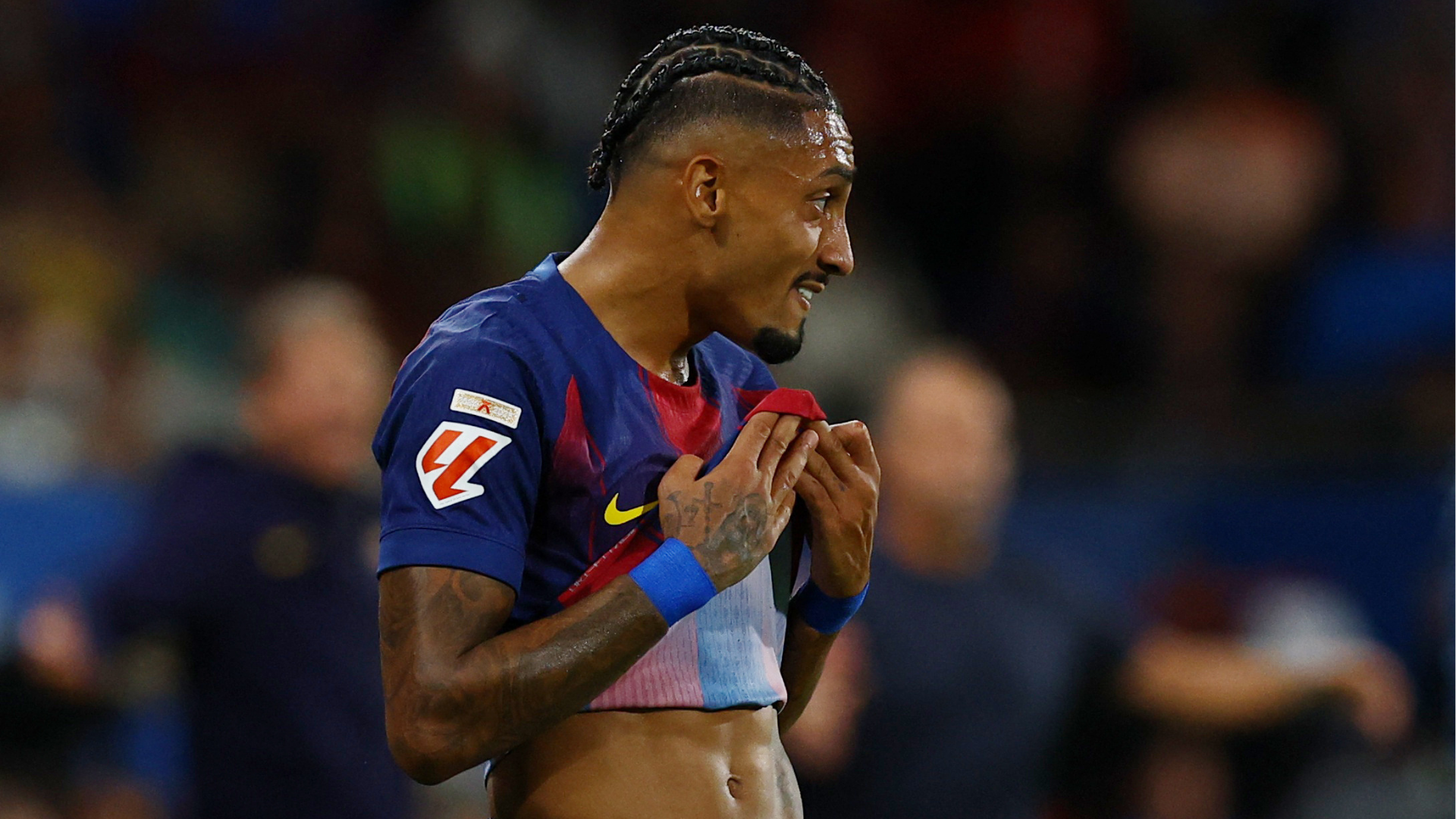 Raphinha during a match with FC Barcelona for LaLiga.