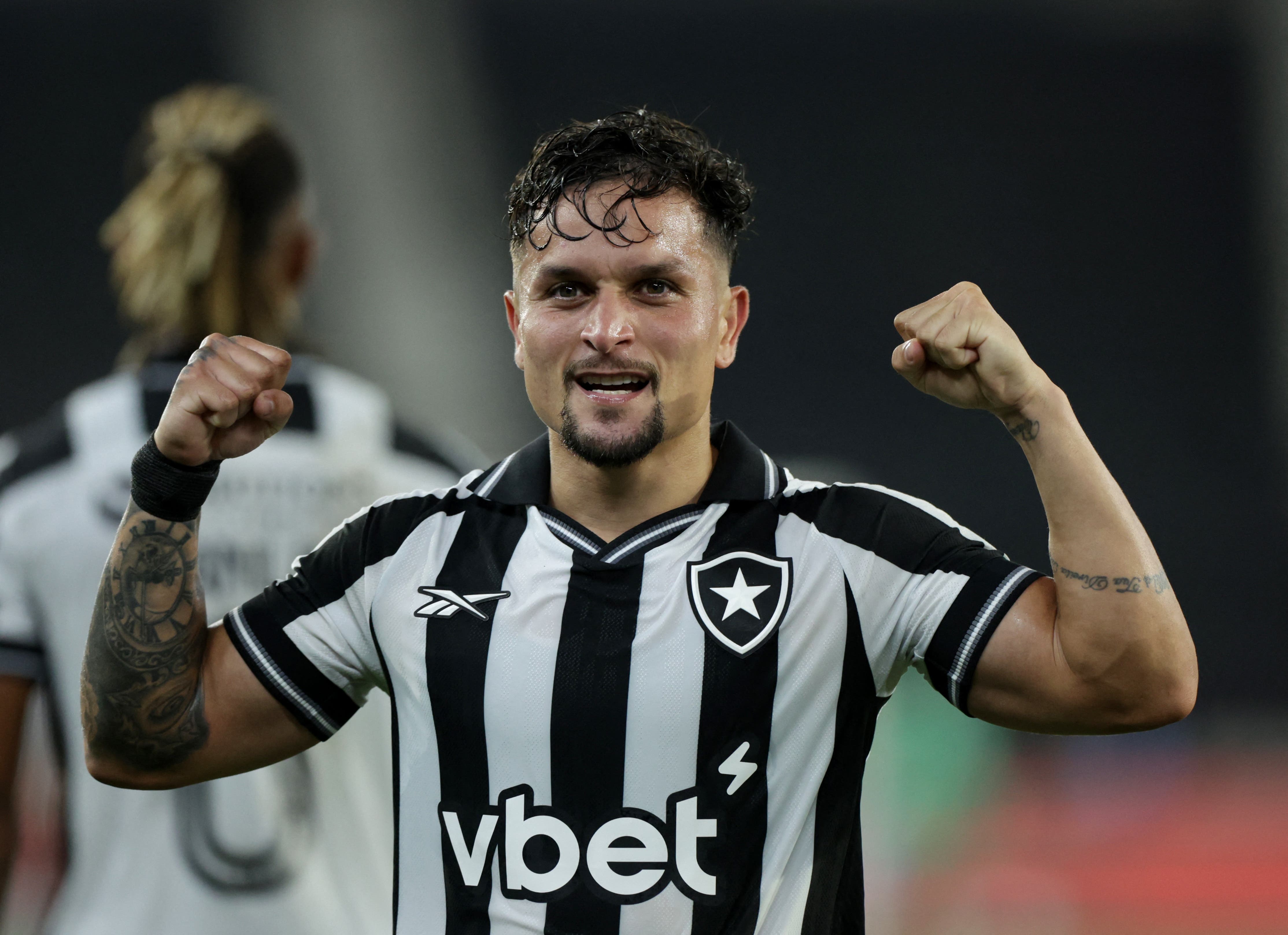 Soccer Football - Brasileiro Championship - Botafogo v Cruzeiro - Estadio Nilton Santos, Rio de Janeiro, Brazil - January 29, 2026 Botafogo's Artur celebrates scoring their fourth goal REUTERS/Ricardo Moraes