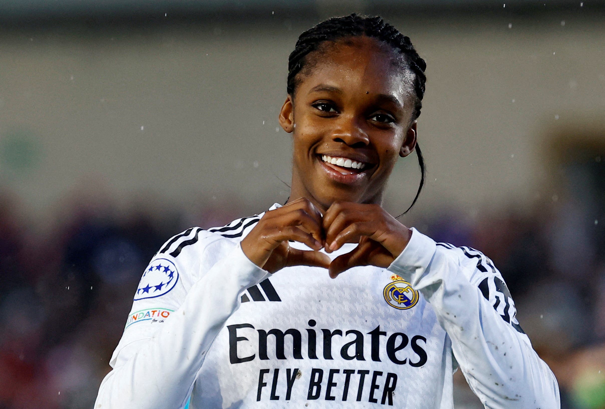 Soccer Football - Women's Champions League - Quarter Final - First Leg - Real Madrid v Arsenal - Estadio Alfredo Di Stefano, Madrid, Spain - March 18, 2025 Real Madrid's Linda Caicedo celebrates scoring their first goal REUTERS/Susana Vera TPX IMAGES OF THE DAY