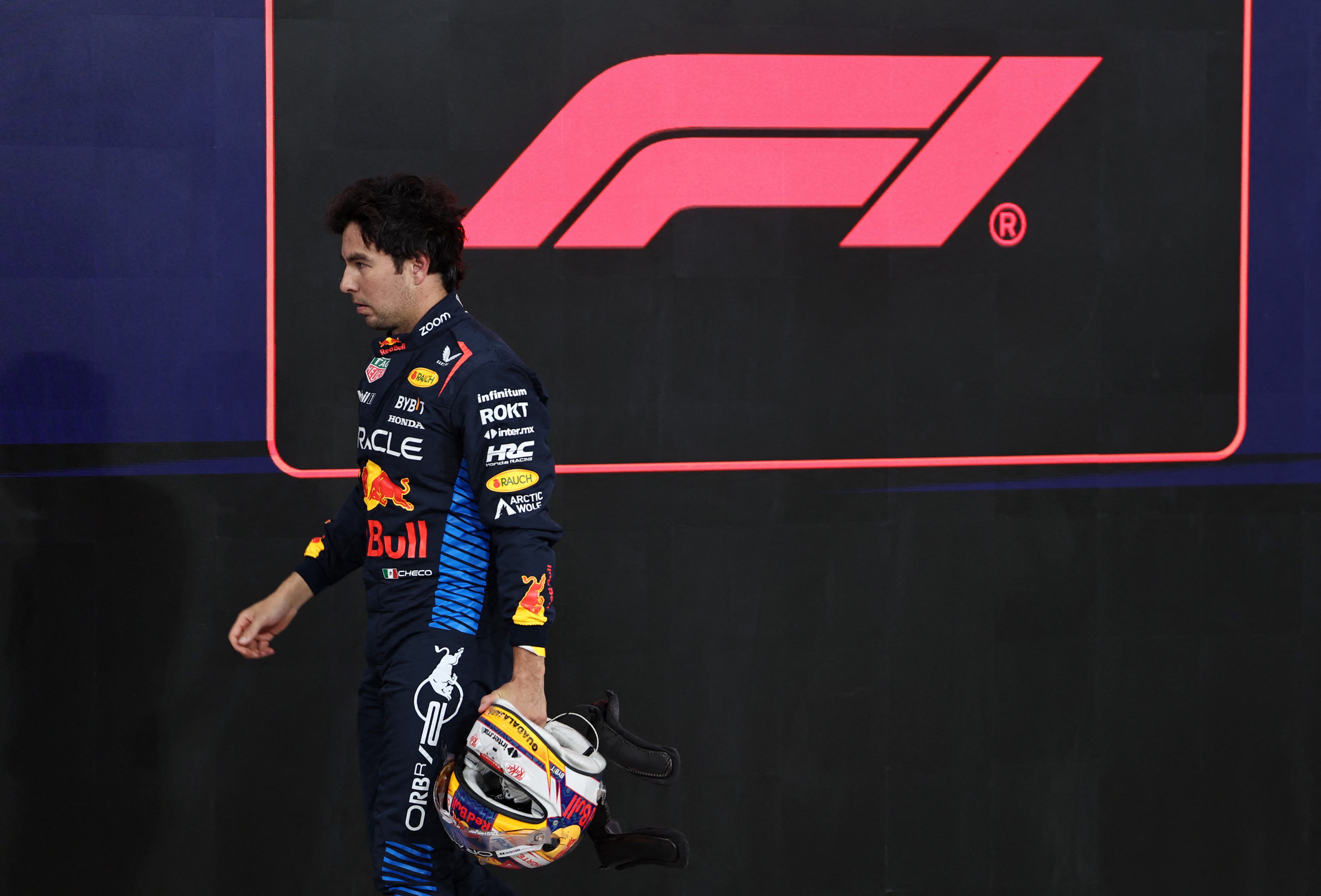 Formula One F1 - Abu Dhabi Grand Prix - Yas Marina Circuit, Abu Dhabi, United Arab Emirates - December 7, 2024 Red Bull's Sergio Perez after qualifying REUTERS/Hamad I Mohammed/Pool
